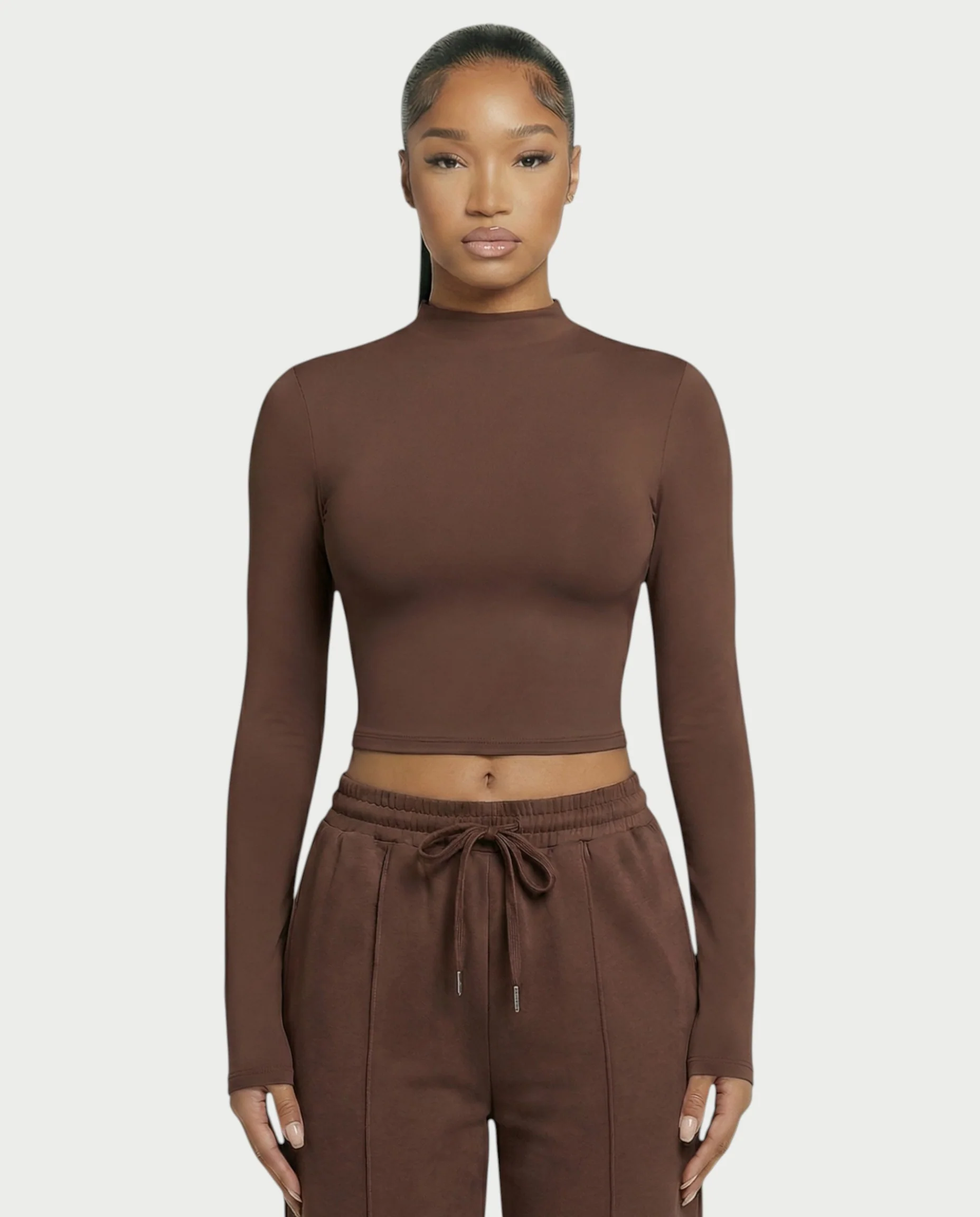 Mock Neck Seamless Long Sleeve Top - Image 9