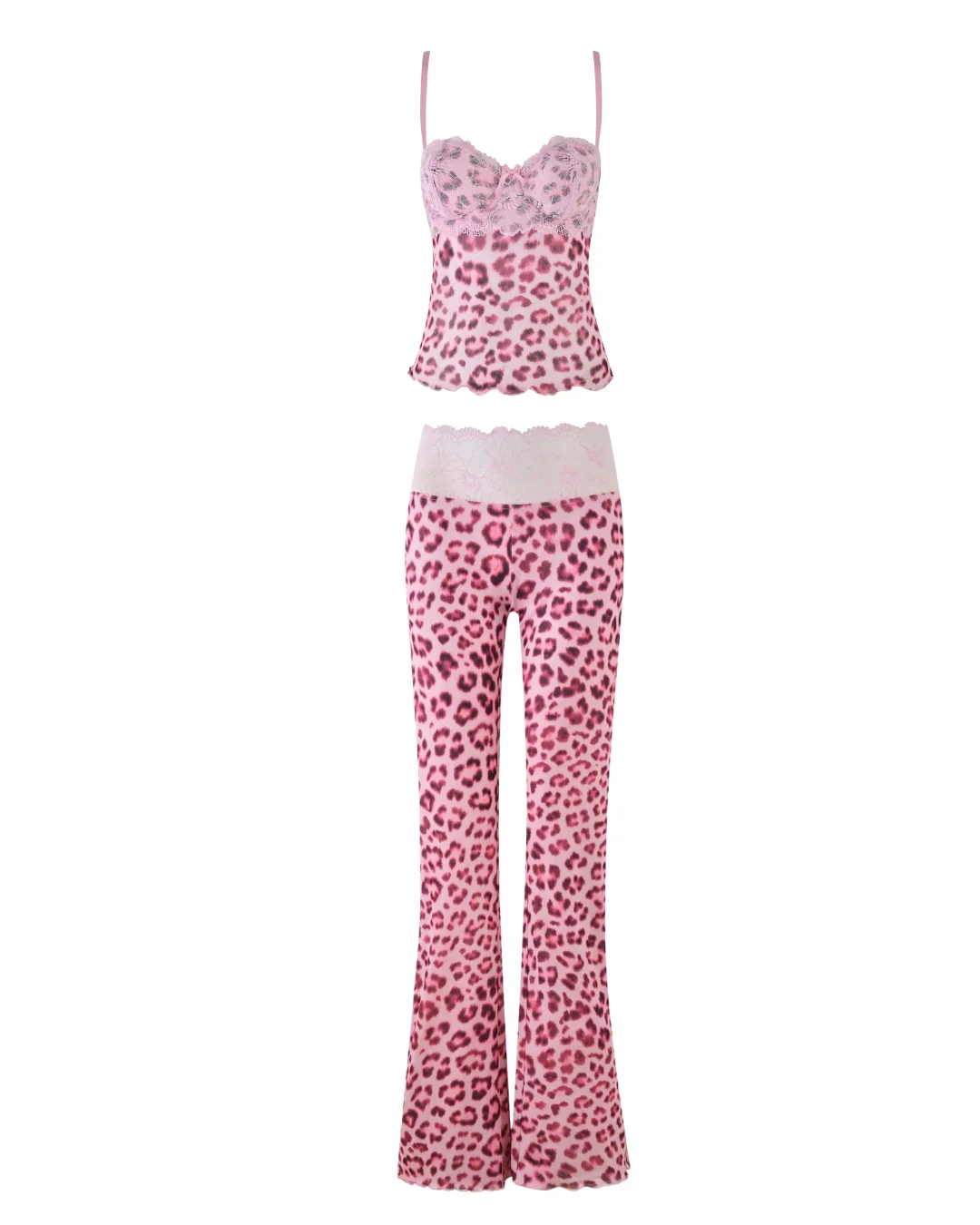 MOGEN Lace Trimmed Top & Flared Pants Set - Image 11