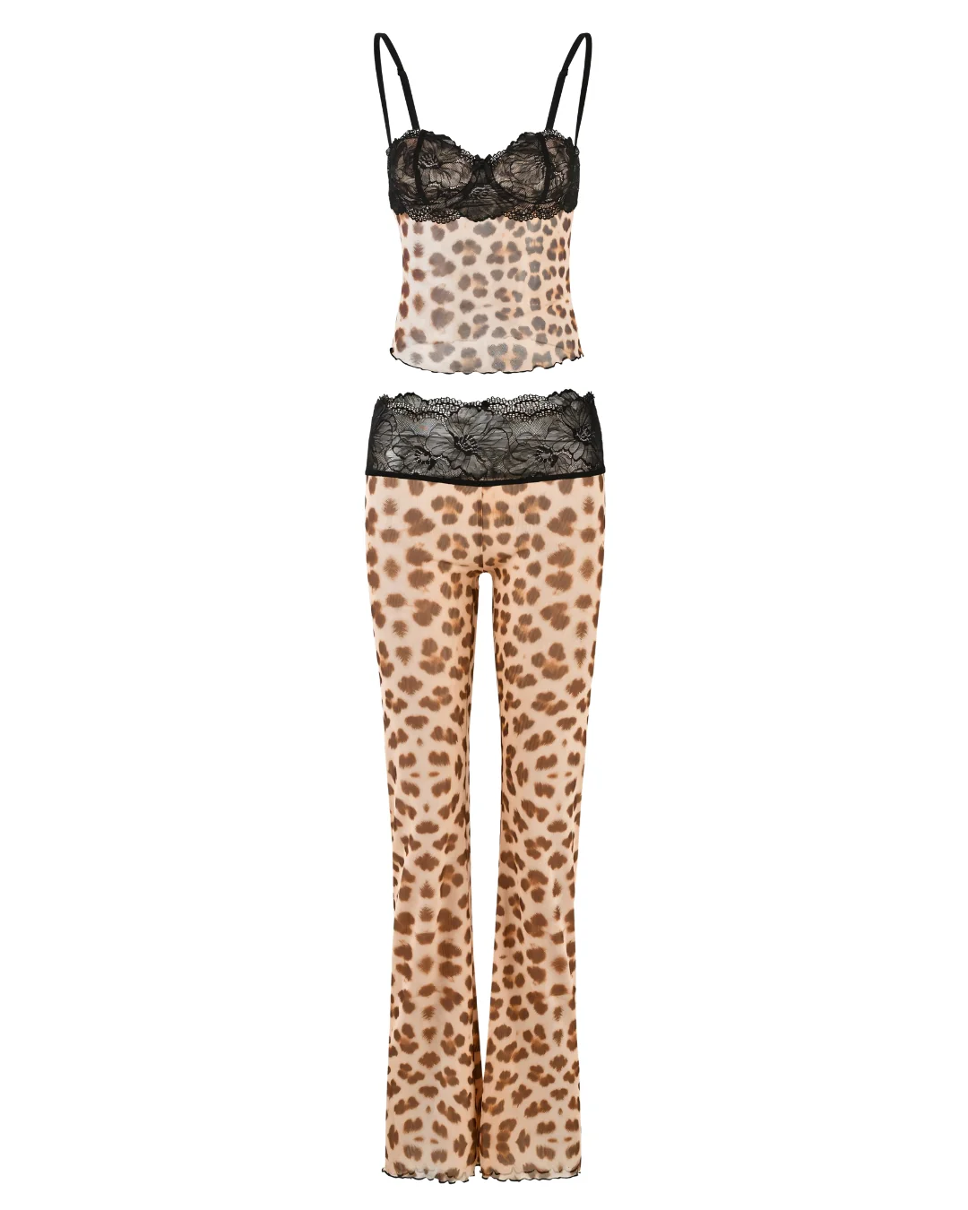 MOGEN Lace Trimmed Top & Flared Pants Set - Image 5