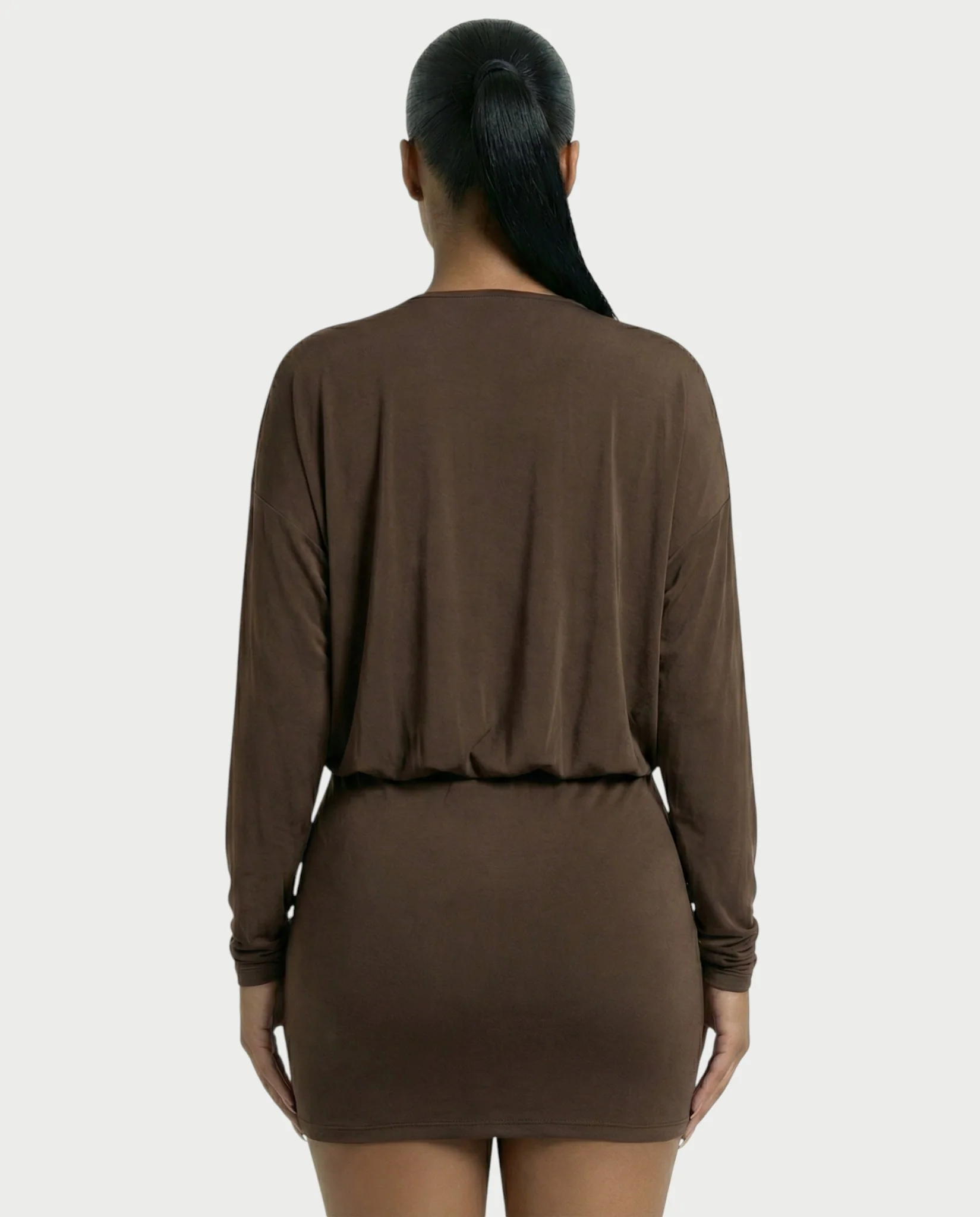 MONA Deep V-neck Long-Sleeve Mini Dress - Image 10