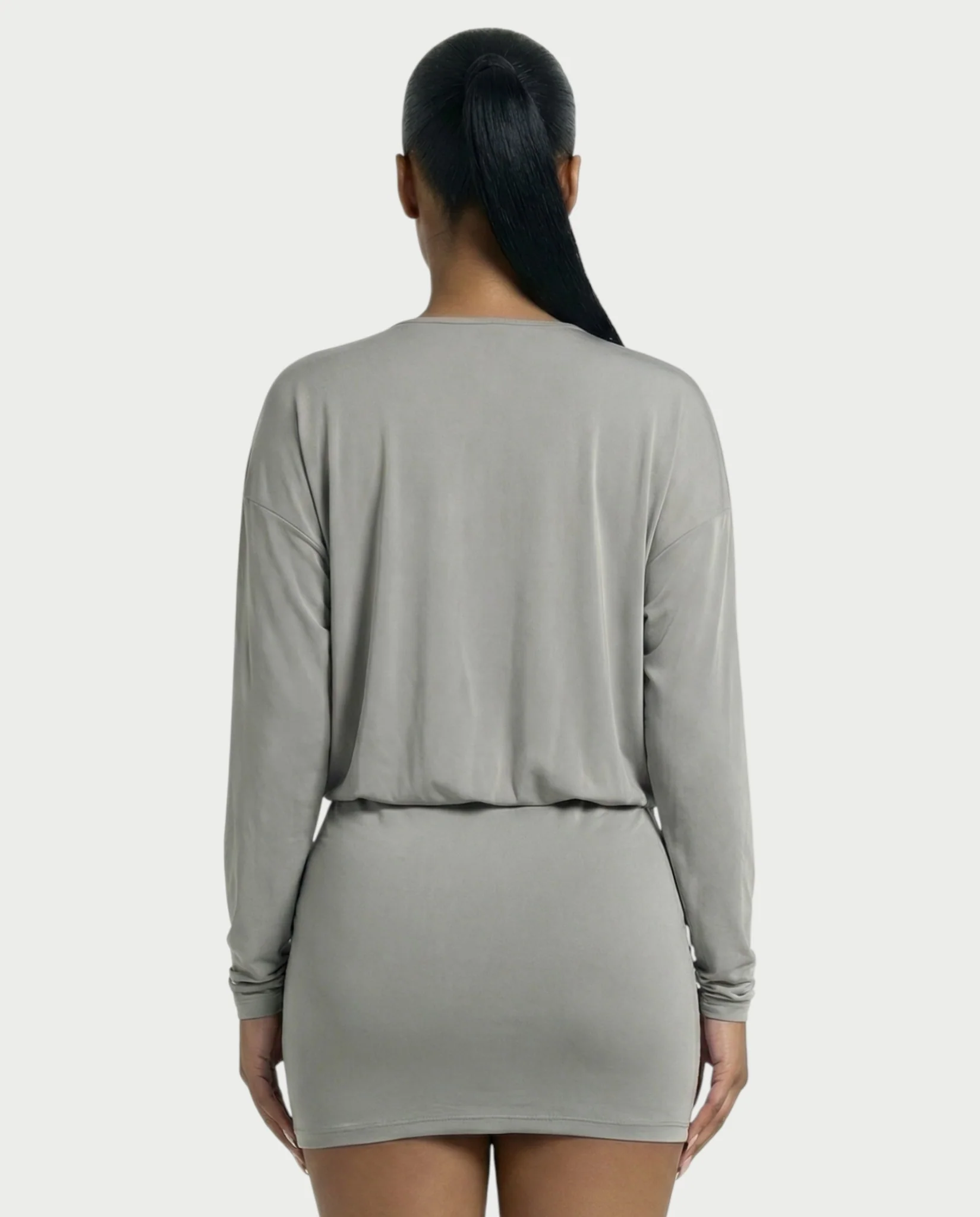 MONA Deep V-neck Long-Sleeve Mini Dress - Image 5
