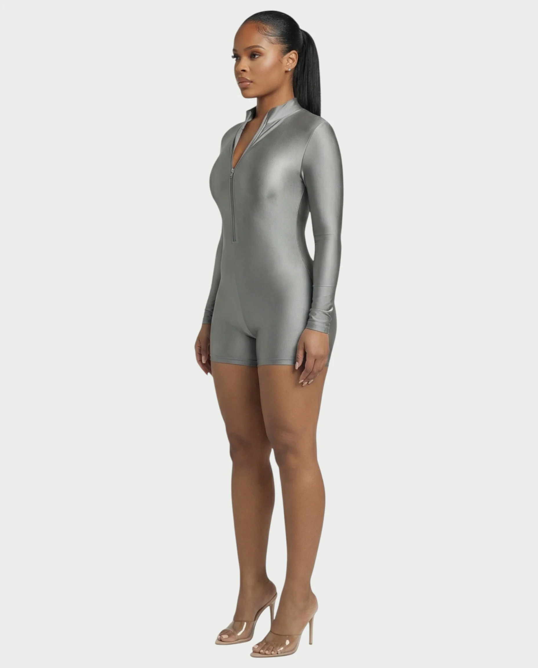 NADINE Turtleneck Long Sleeve Romper - Image 3
