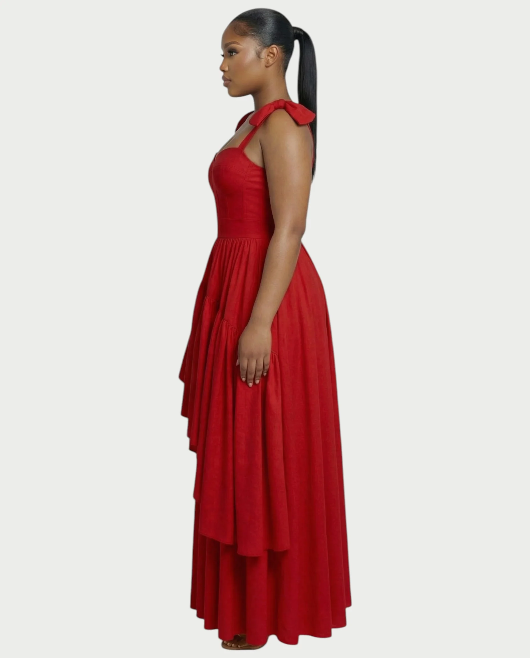 NARIMA Bow Ruffle Maxi Dress - Image 8
