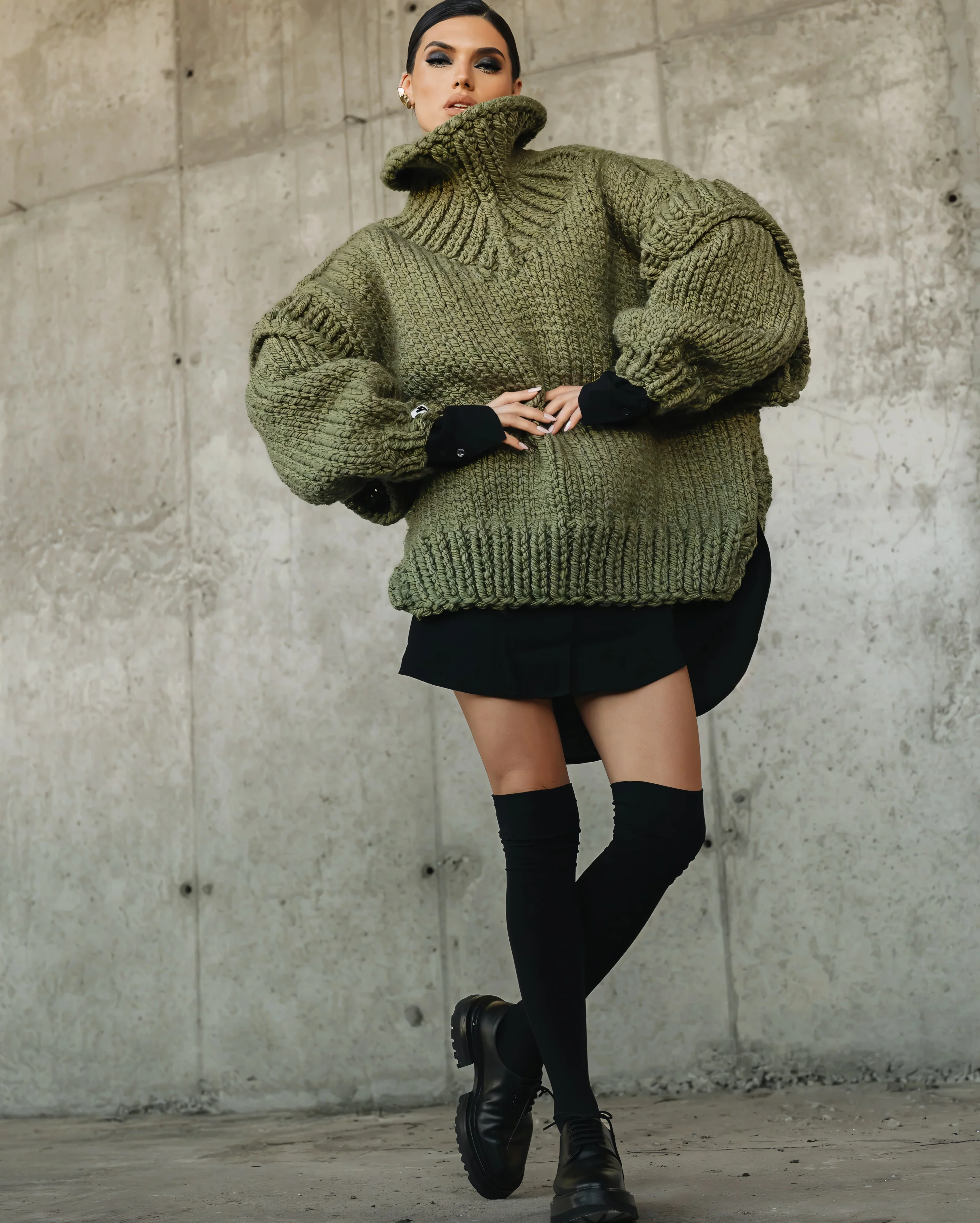 NARLA Fluffy Long Sleeve Turtleneck Sweater - Image 9