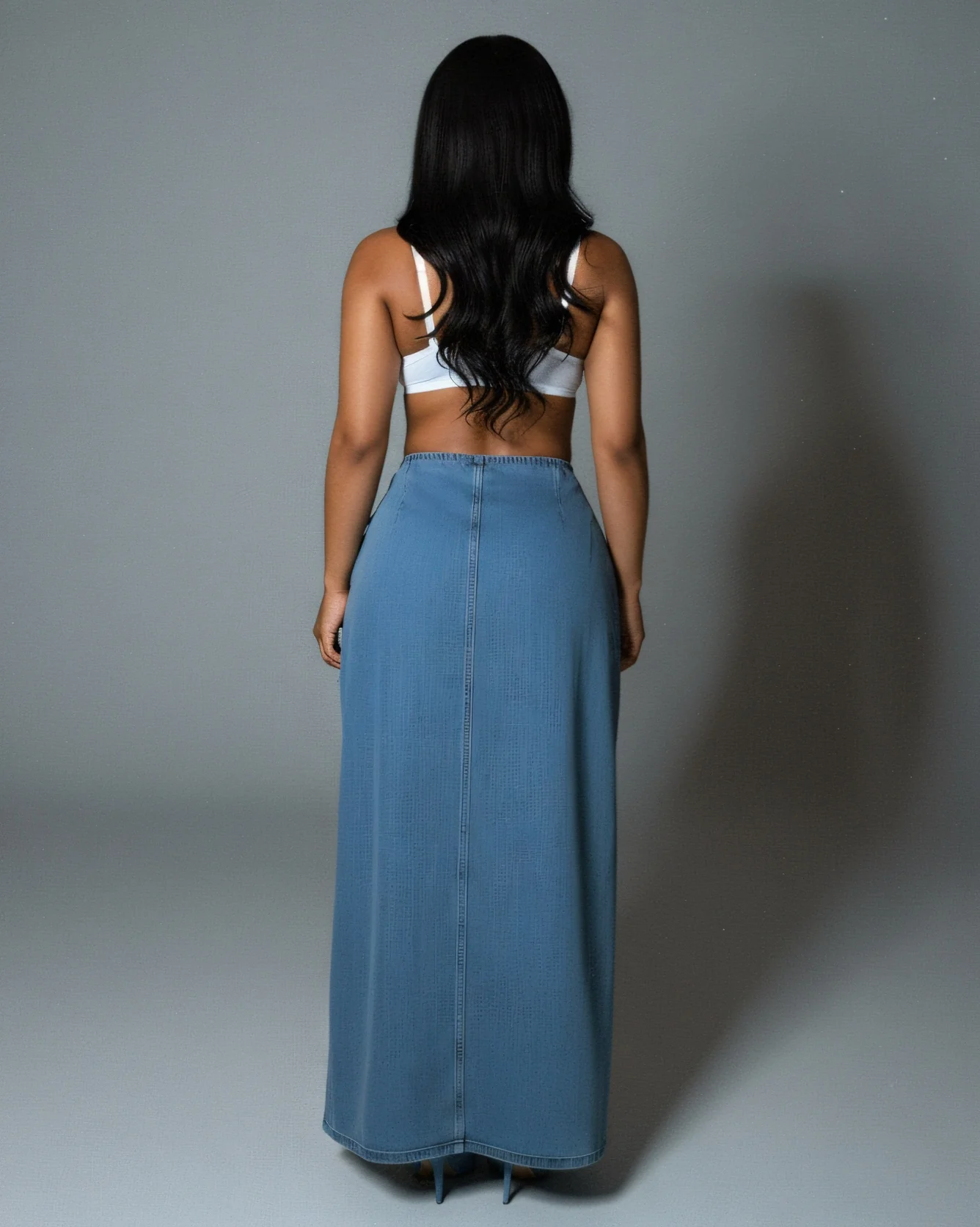 NATALIE Denim Lace-Up Grommet Skirt - Image 4