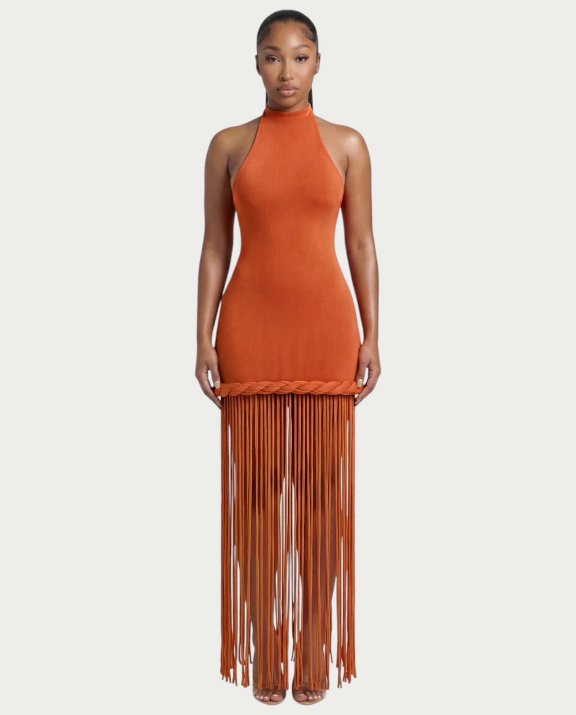 NIARA Braided Hem Bodycon Maxi Dress - Image 12