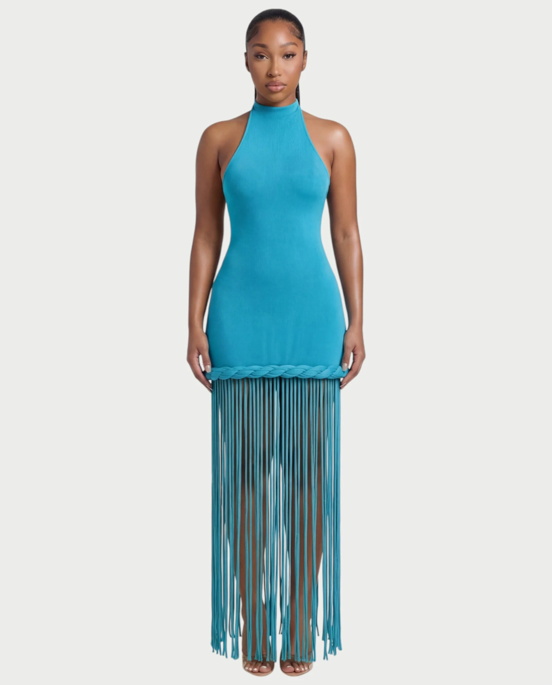 NIARA Braided Hem Bodycon Maxi Dress - Image 2