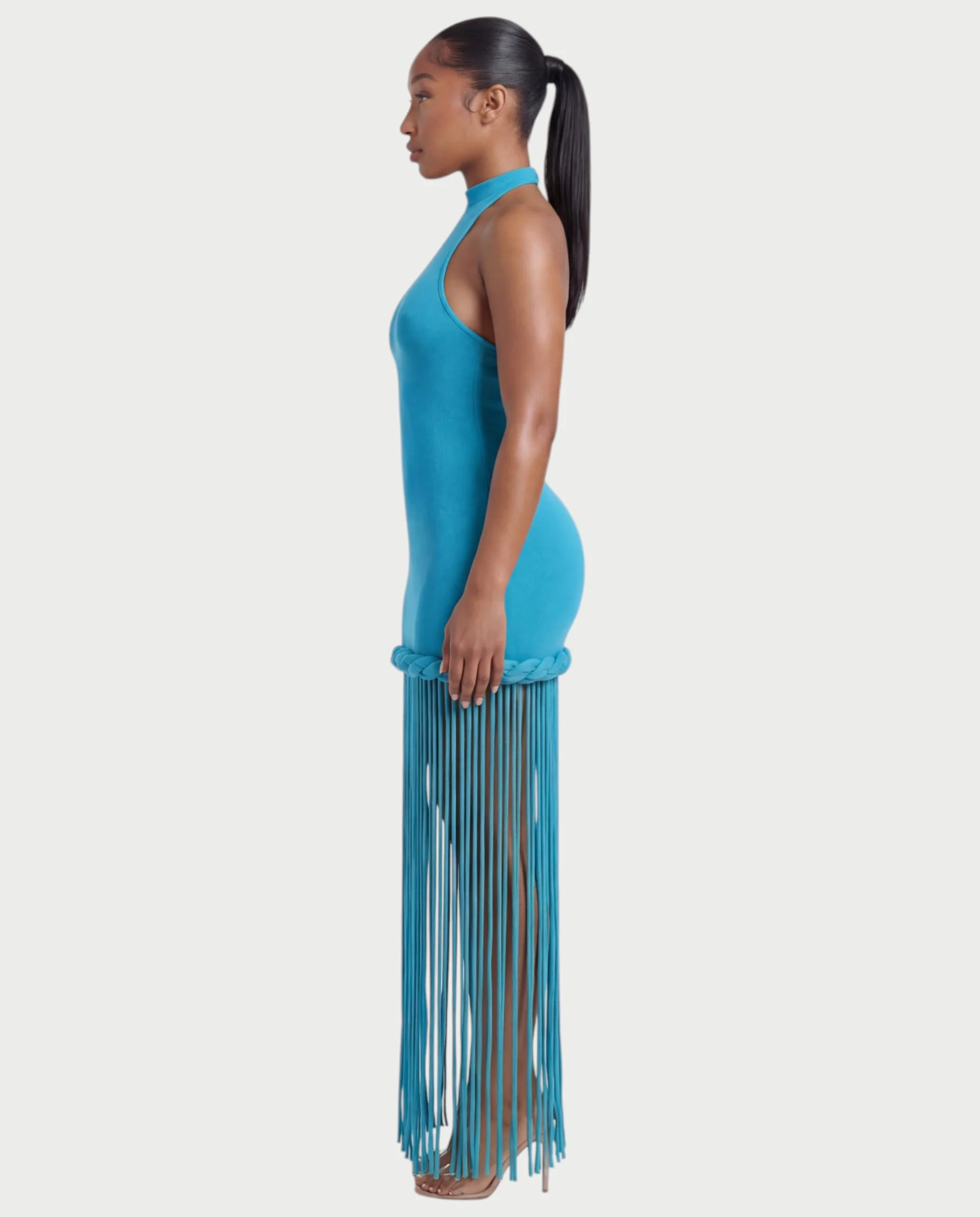 NIARA Braided Hem Bodycon Maxi Dress - Image 4