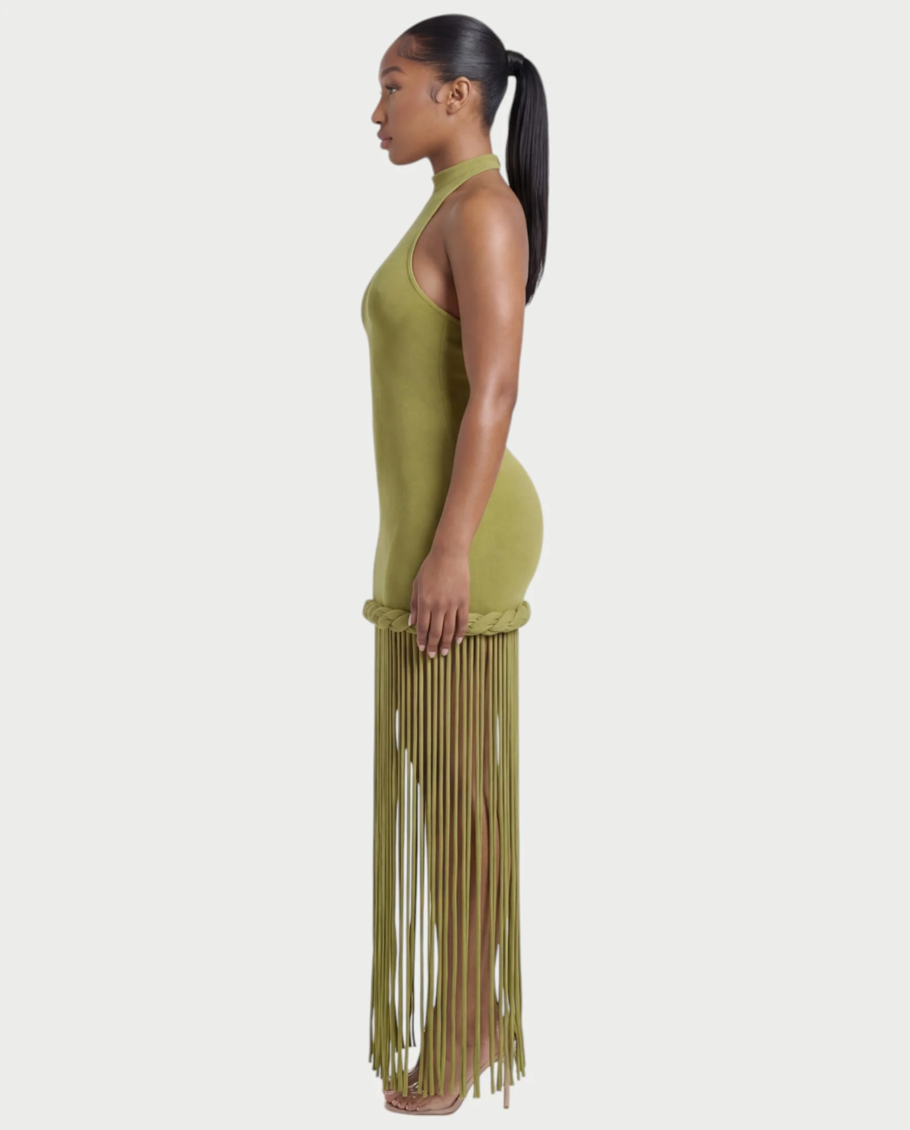 NIARA Braided Hem Bodycon Maxi Dress - Image 9
