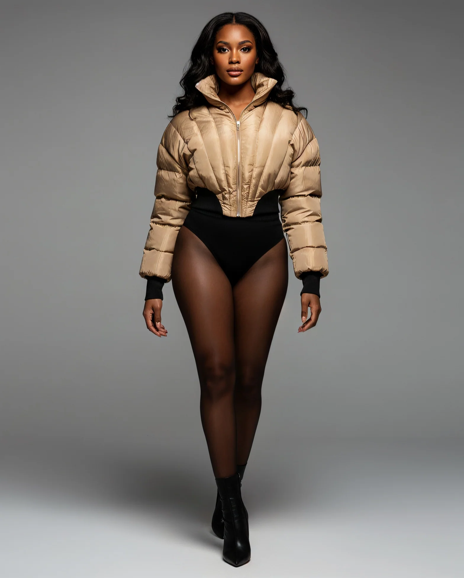 NILIAN Cropped Puffer Jacket