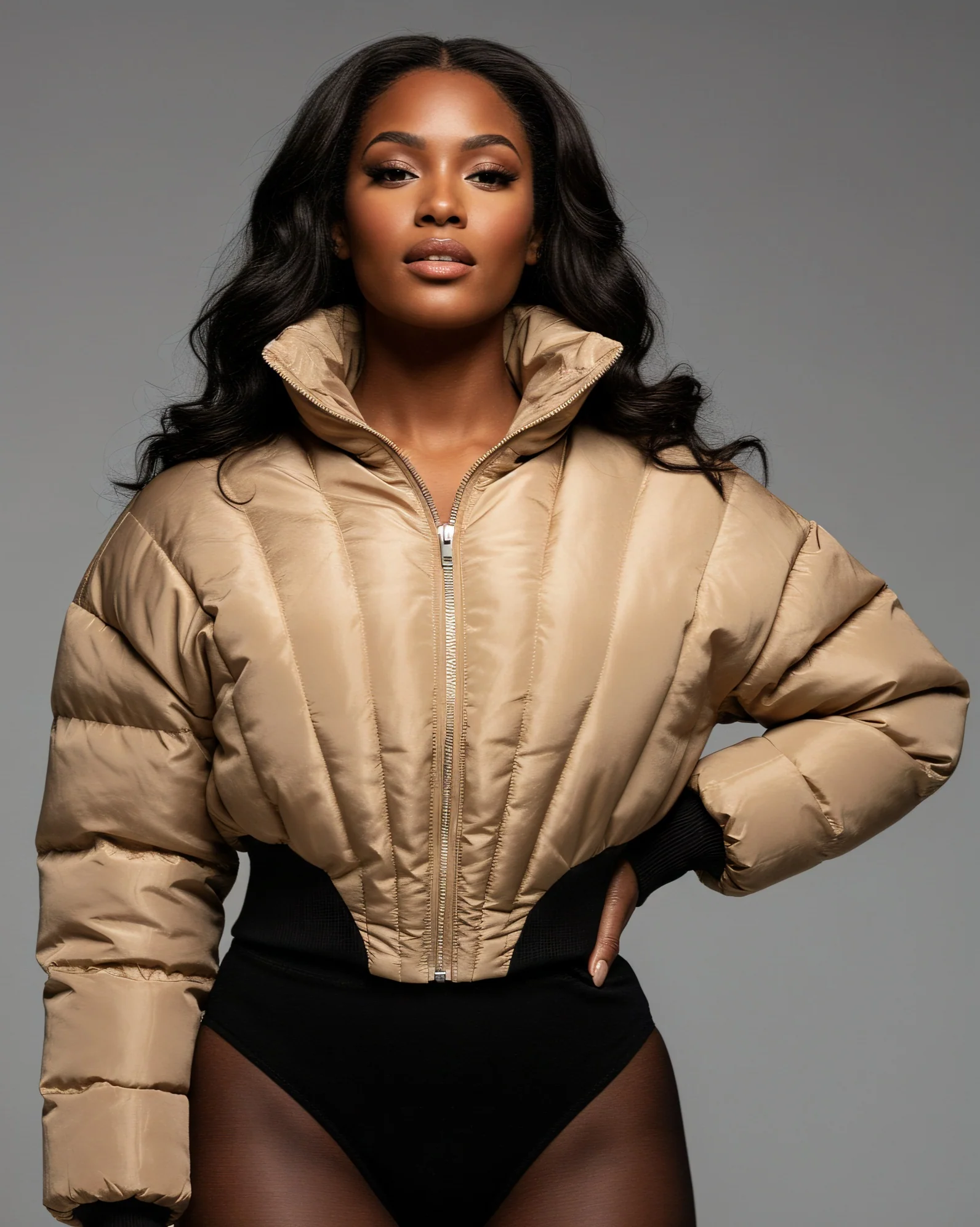 NILIAN Cropped Puffer Jacket - Image 2