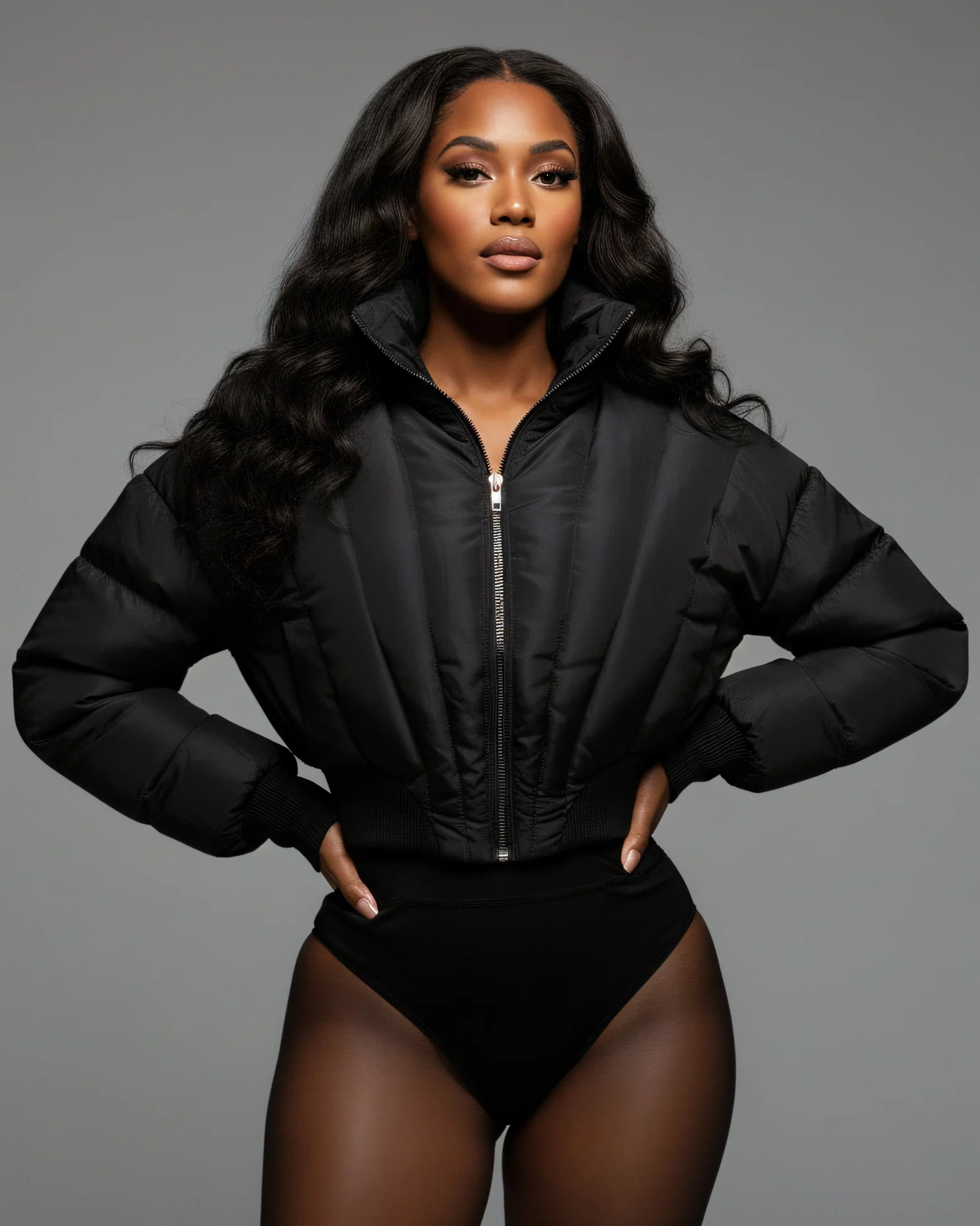 NILIAN Cropped Puffer Jacket - Image 6