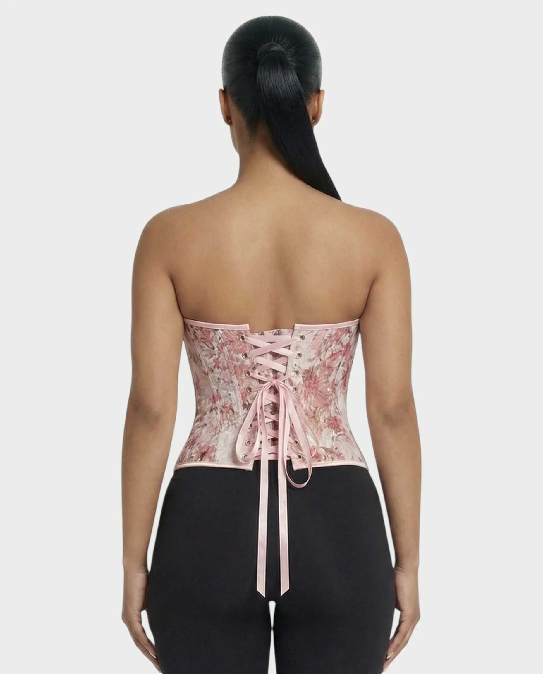 NIRELLA Pink Ivory Floral Tapestry Corset Top - Image 2