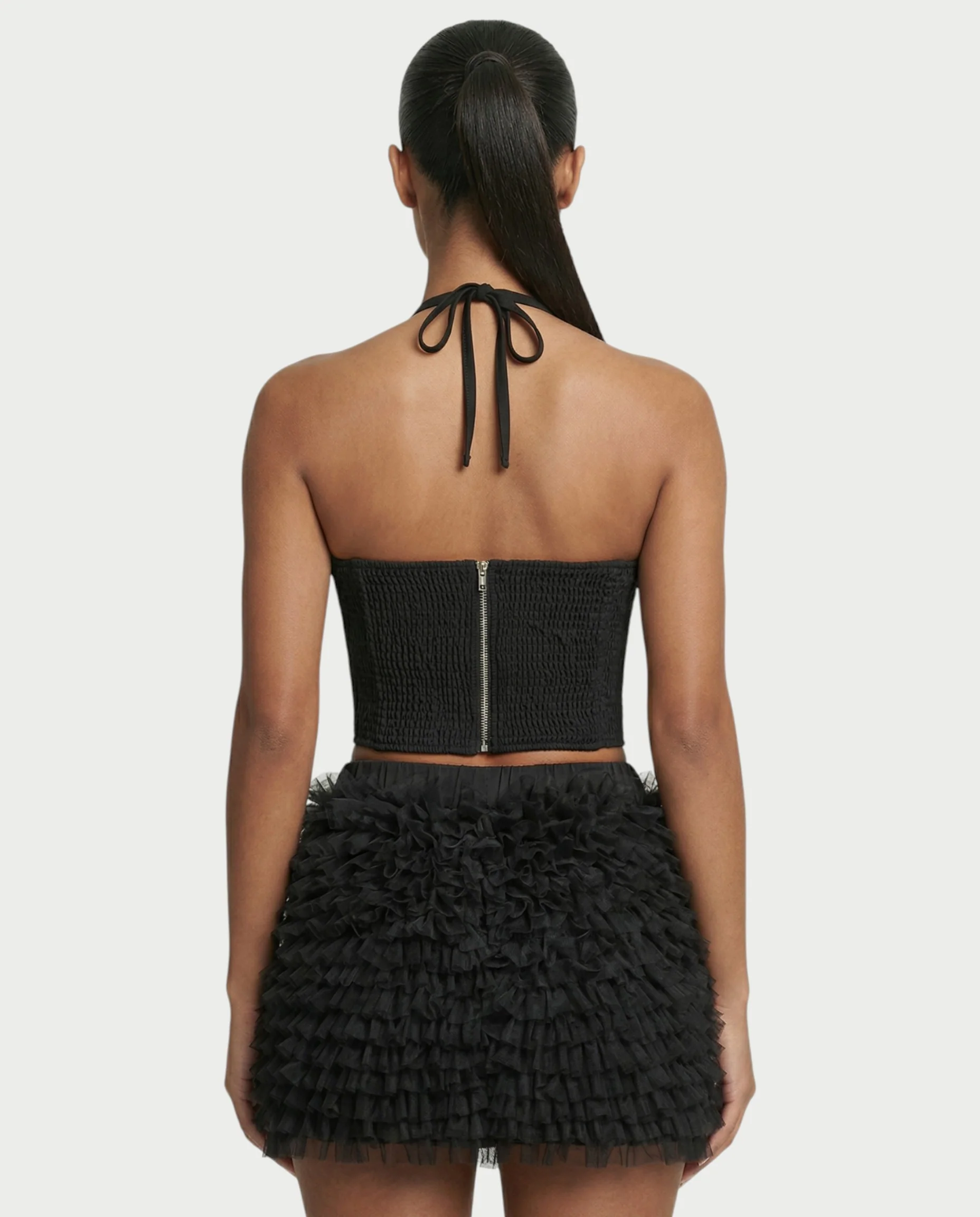 NIXIE Sequin Floral Corset Crop Top & Ruffle Skirt Set - Image 5