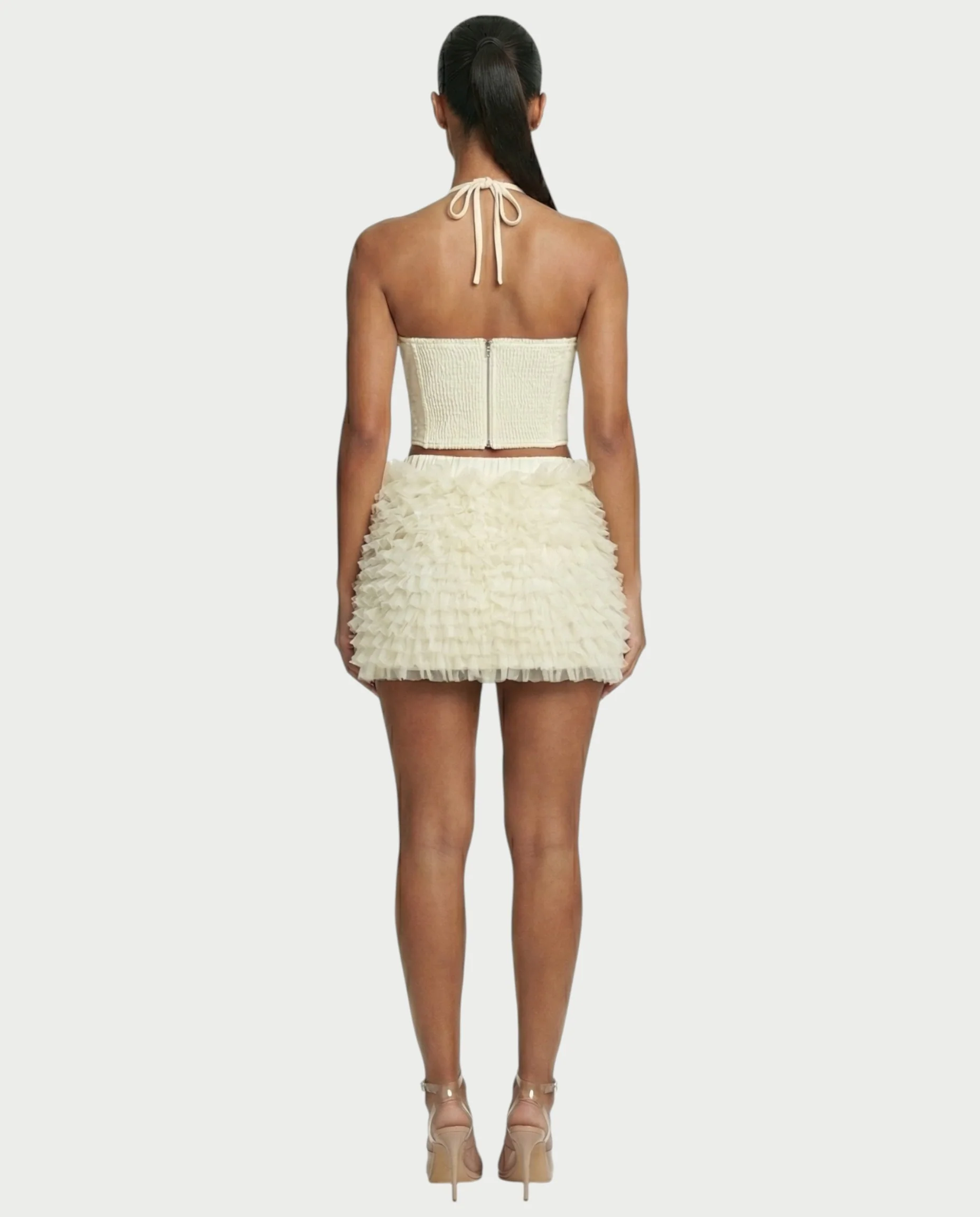 NIXIE Sequin Floral Corset Crop Top & Ruffle Skirt Set - Image 7