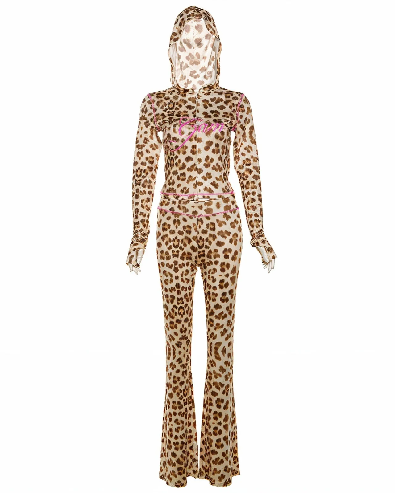 NOA Leopard Zip Up Top & Pants Set - Image 3