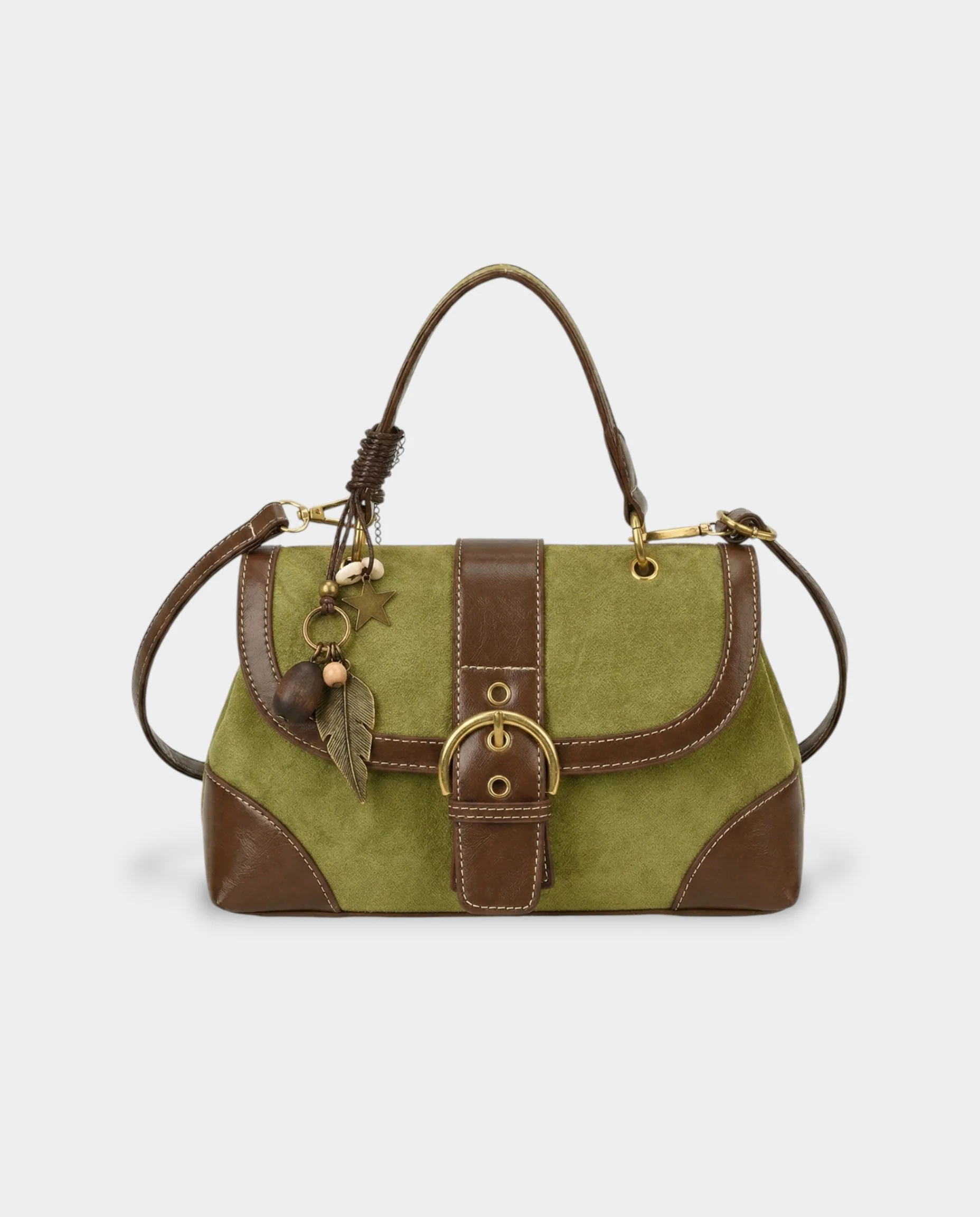 NONA Suede Buckle Shoulder Crossbody Bag