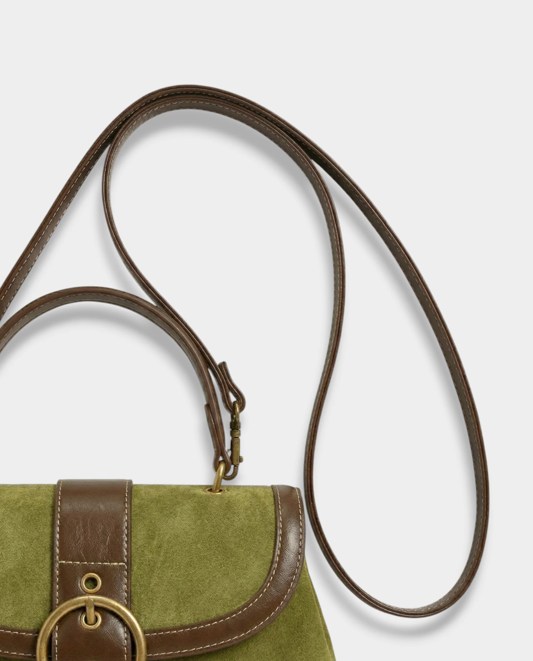 NONA Suede Buckle Shoulder Crossbody Bag - Image 2