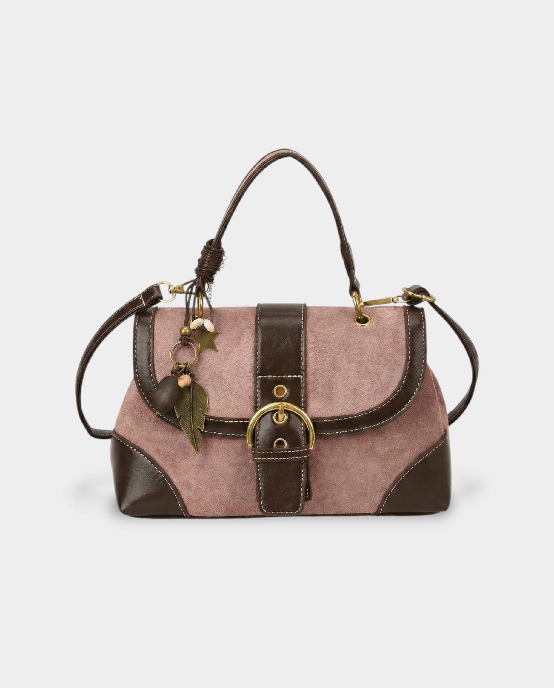 NONA Suede Buckle Shoulder Crossbody Bag - Image 3