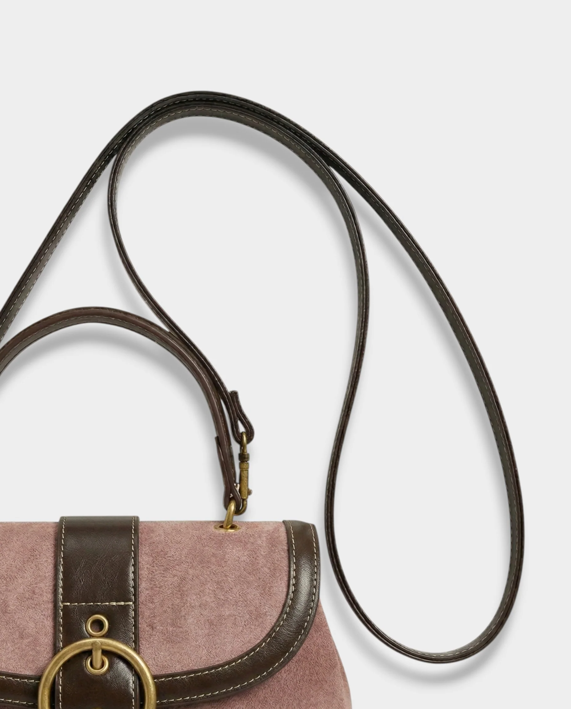 NONA Suede Buckle Shoulder Crossbody Bag - Image 4