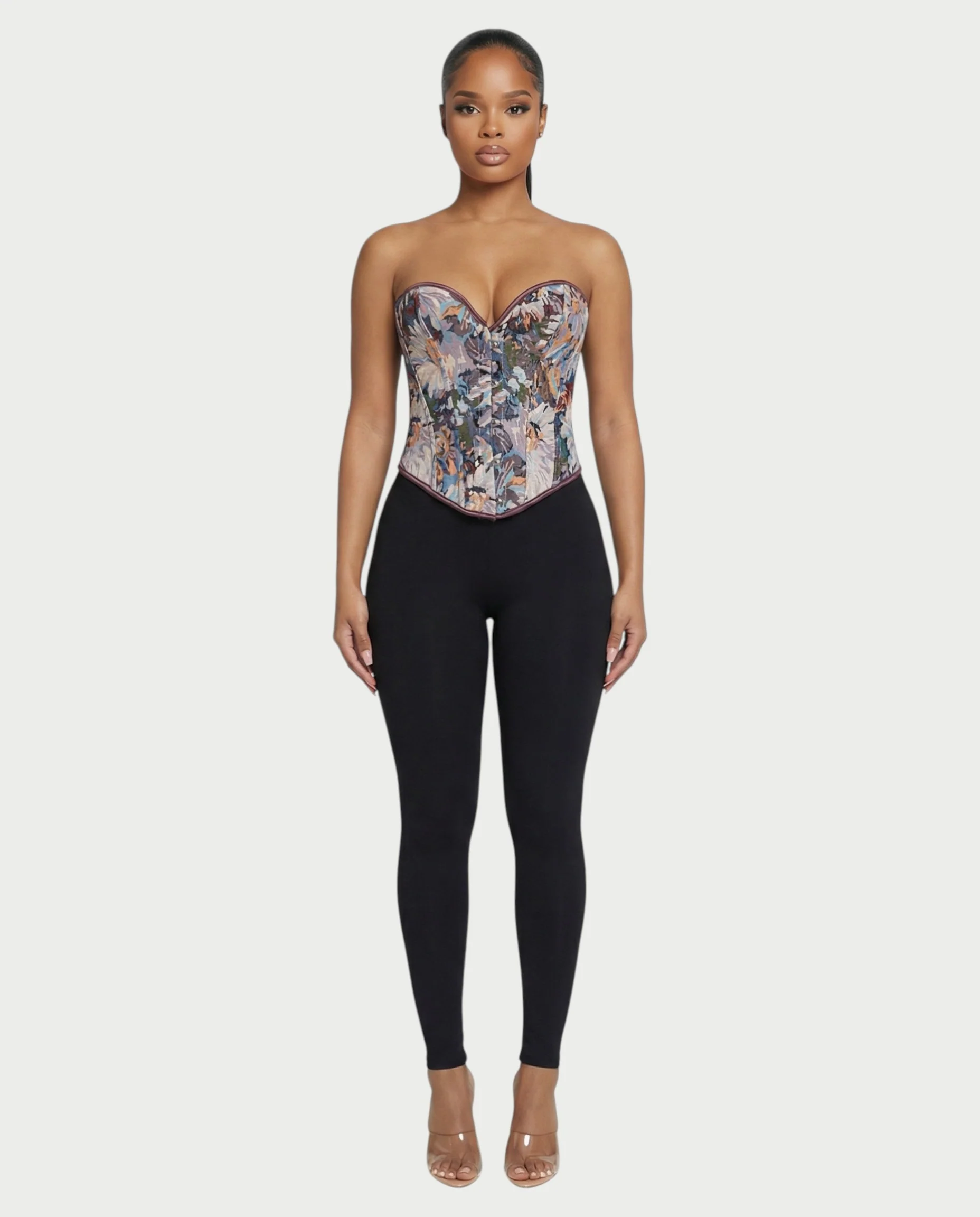 NUSA Floral Tapestry Corset Top - Image 4