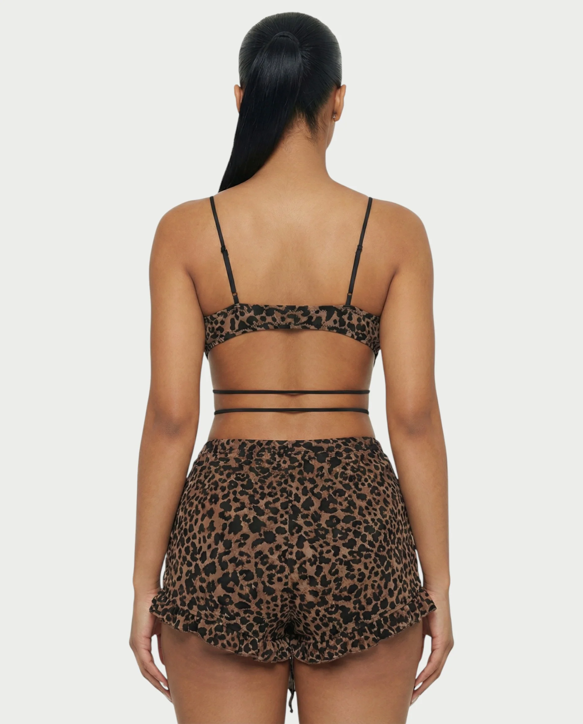 NYLA Leopard Velvet Ruffle Romper - Image 5