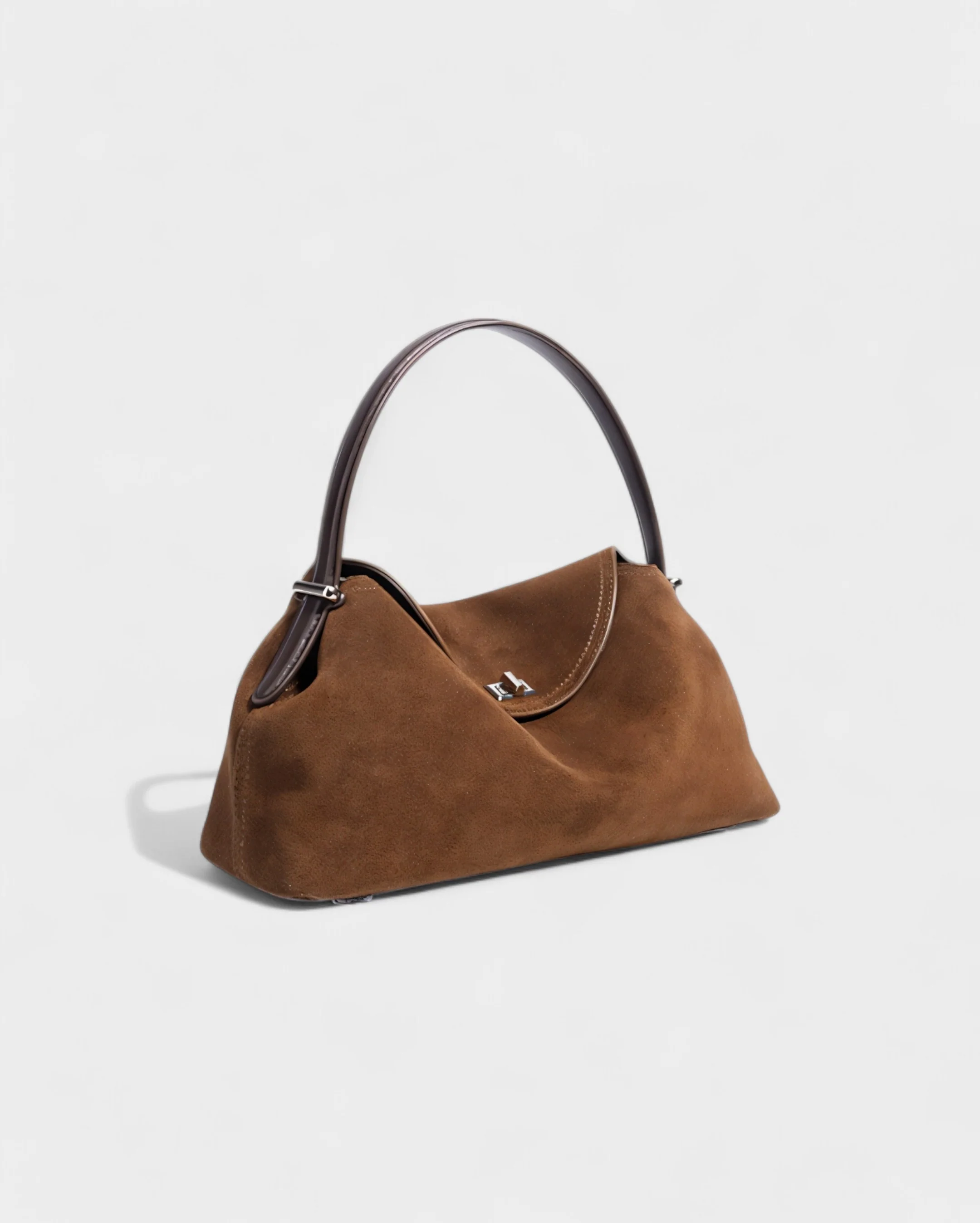 OLGA Structured Faux Suede Handle Bag - Image 3