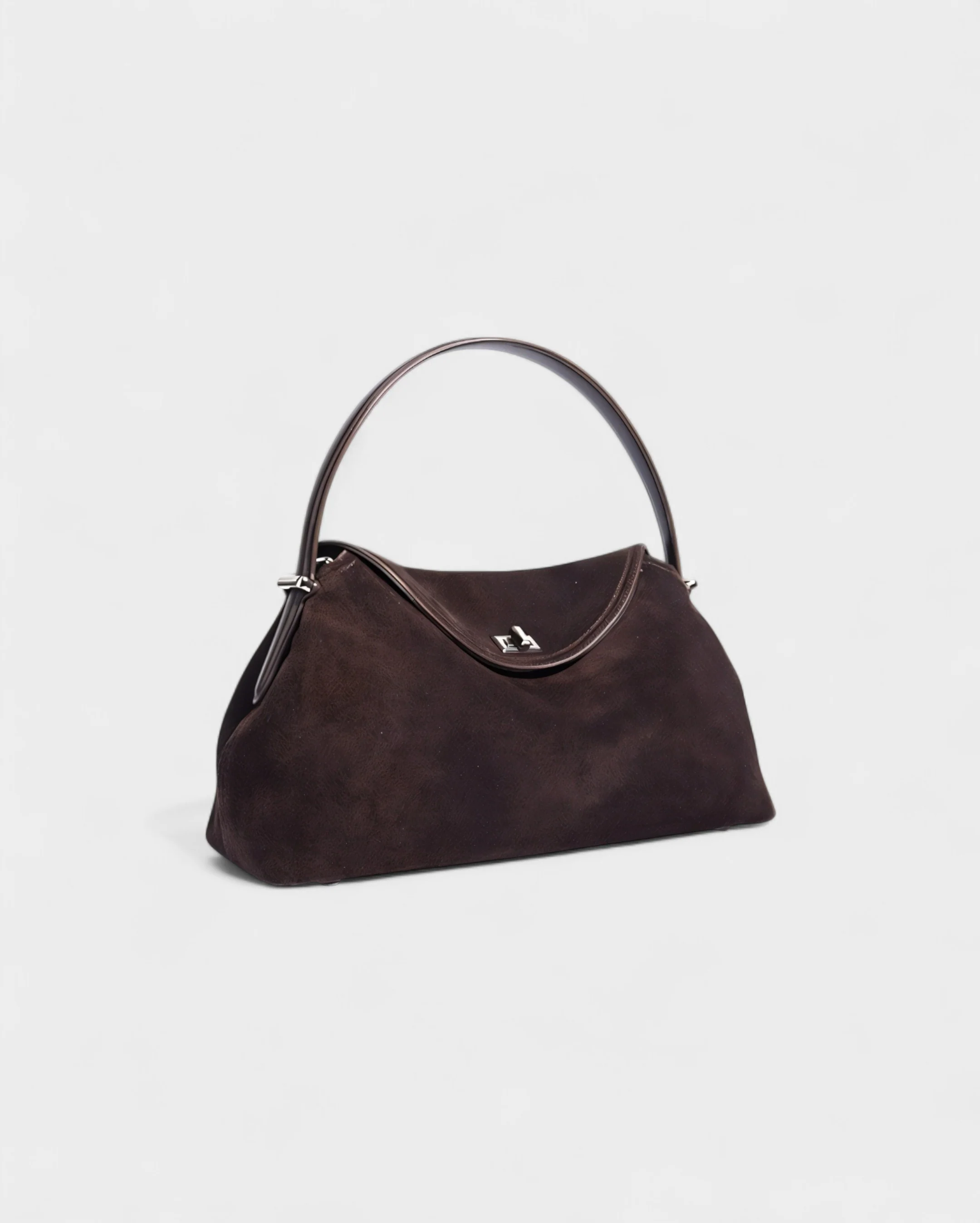 OLGA Structured Faux Suede Handle Bag - Image 8