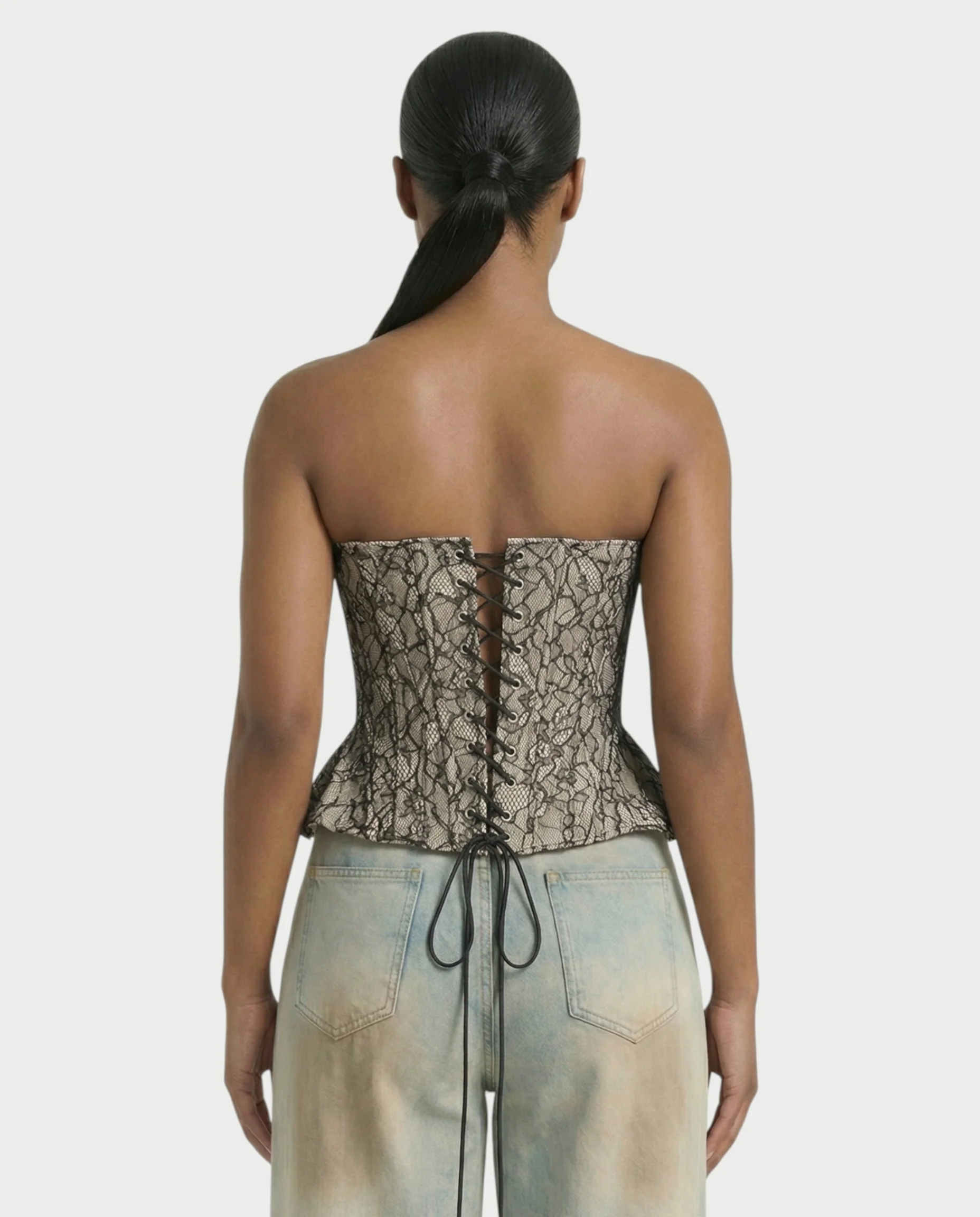 OLINE Peplum Lace Corset Top - Image 2
