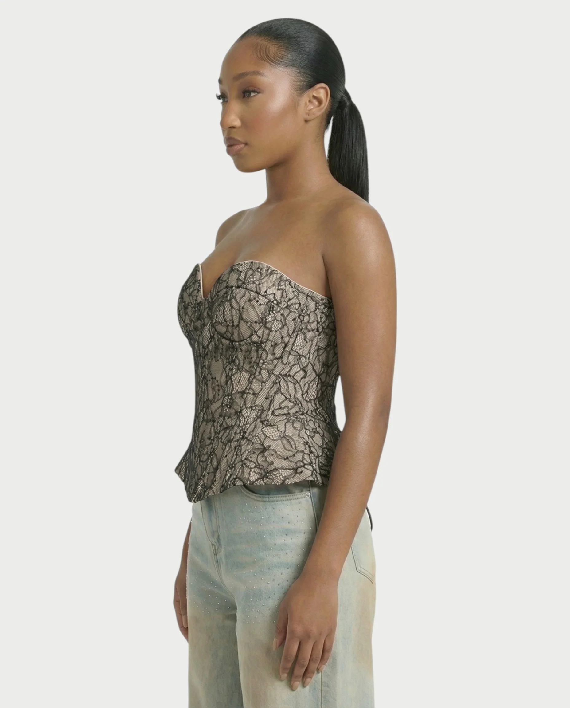 OLINE Peplum Lace Corset Top - Image 3