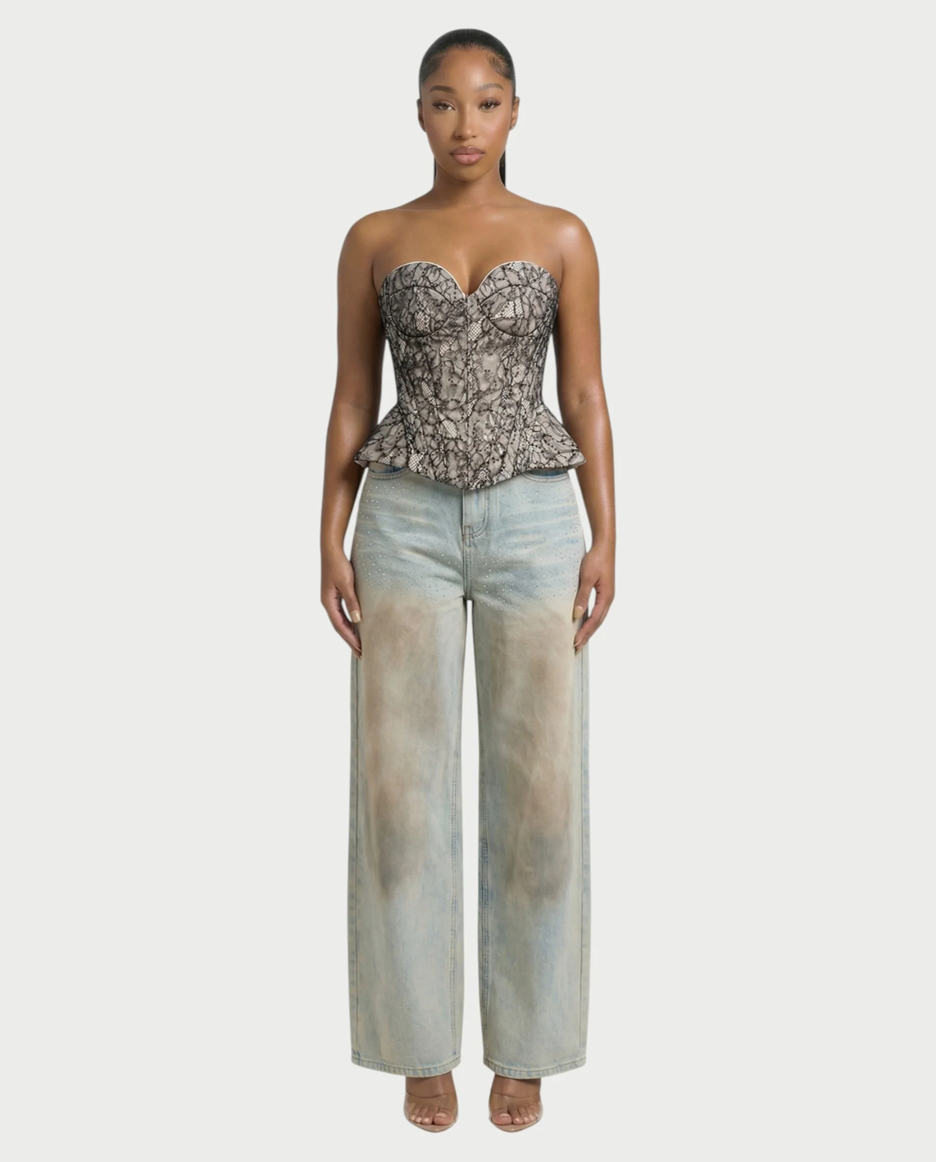 OLINE Peplum Lace Corset Top - Image 4