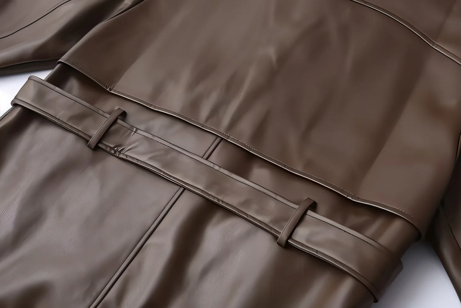 PAMOLA Faux Leather Trench Coat - Image 10