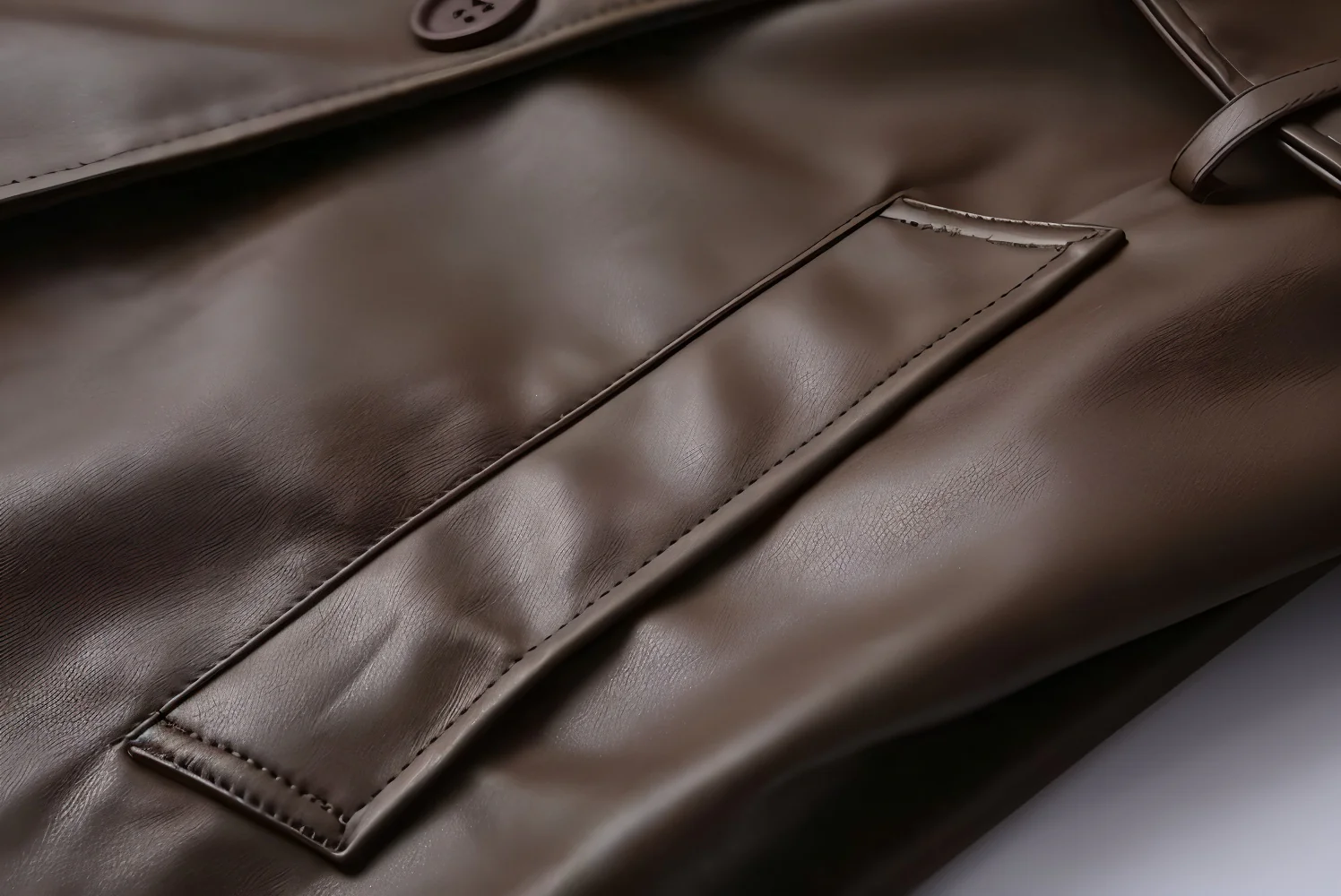 PAMOLA Faux Leather Trench Coat - Image 7