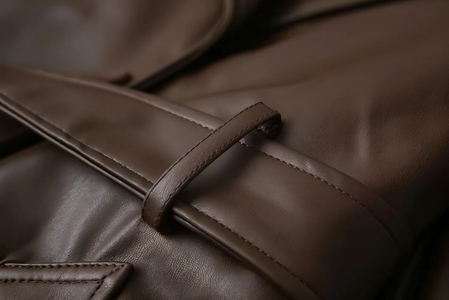 PAMOLA Faux Leather Trench Coat - Image 8