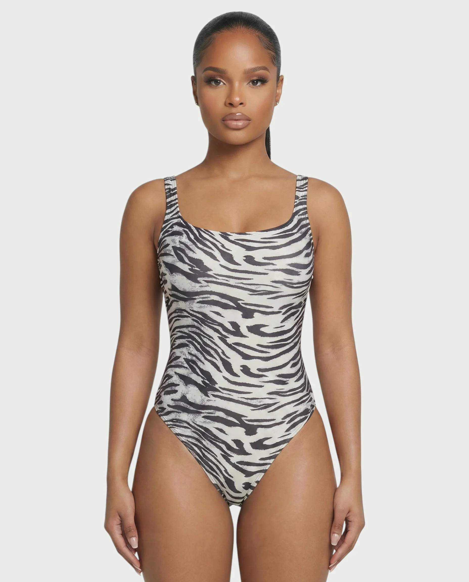 Patterned Scoop Neck Bodysuit - Image 11