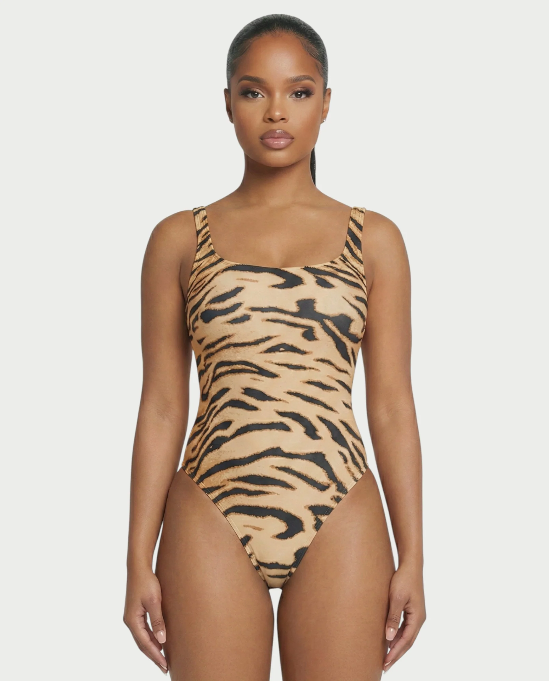 Patterned Scoop Neck Bodysuit - Image 6