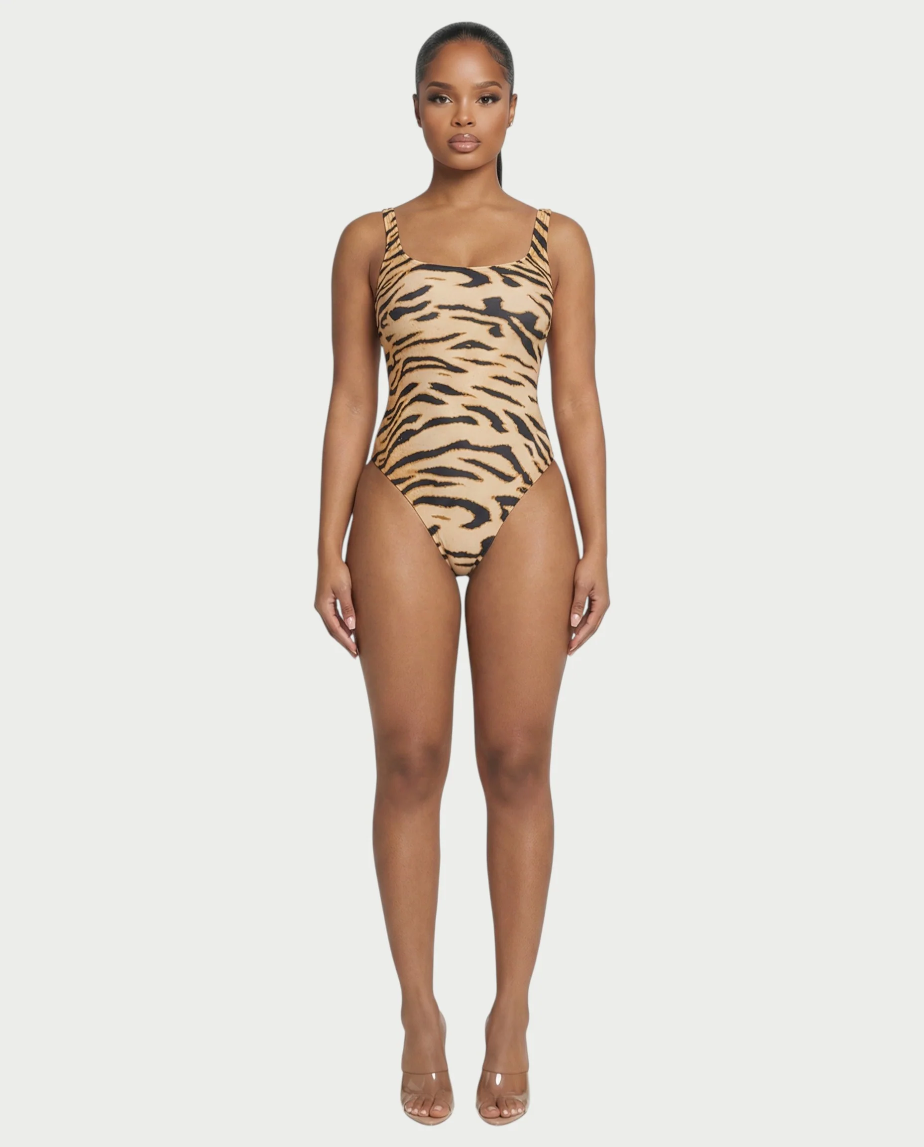 Patterned Scoop Neck Bodysuit - Image 9