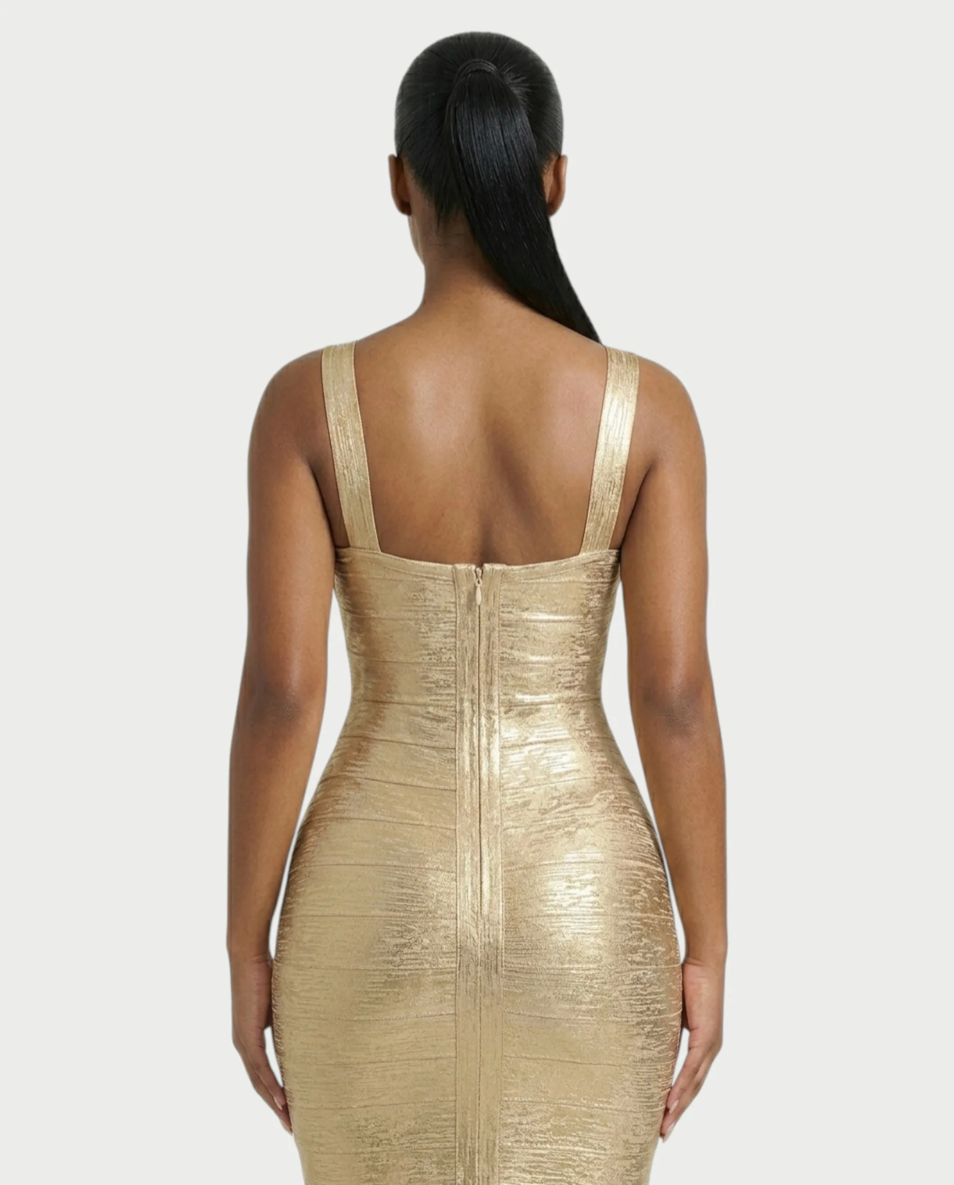 PHELIA Metallic Bandage Maxi Dress - Image 5