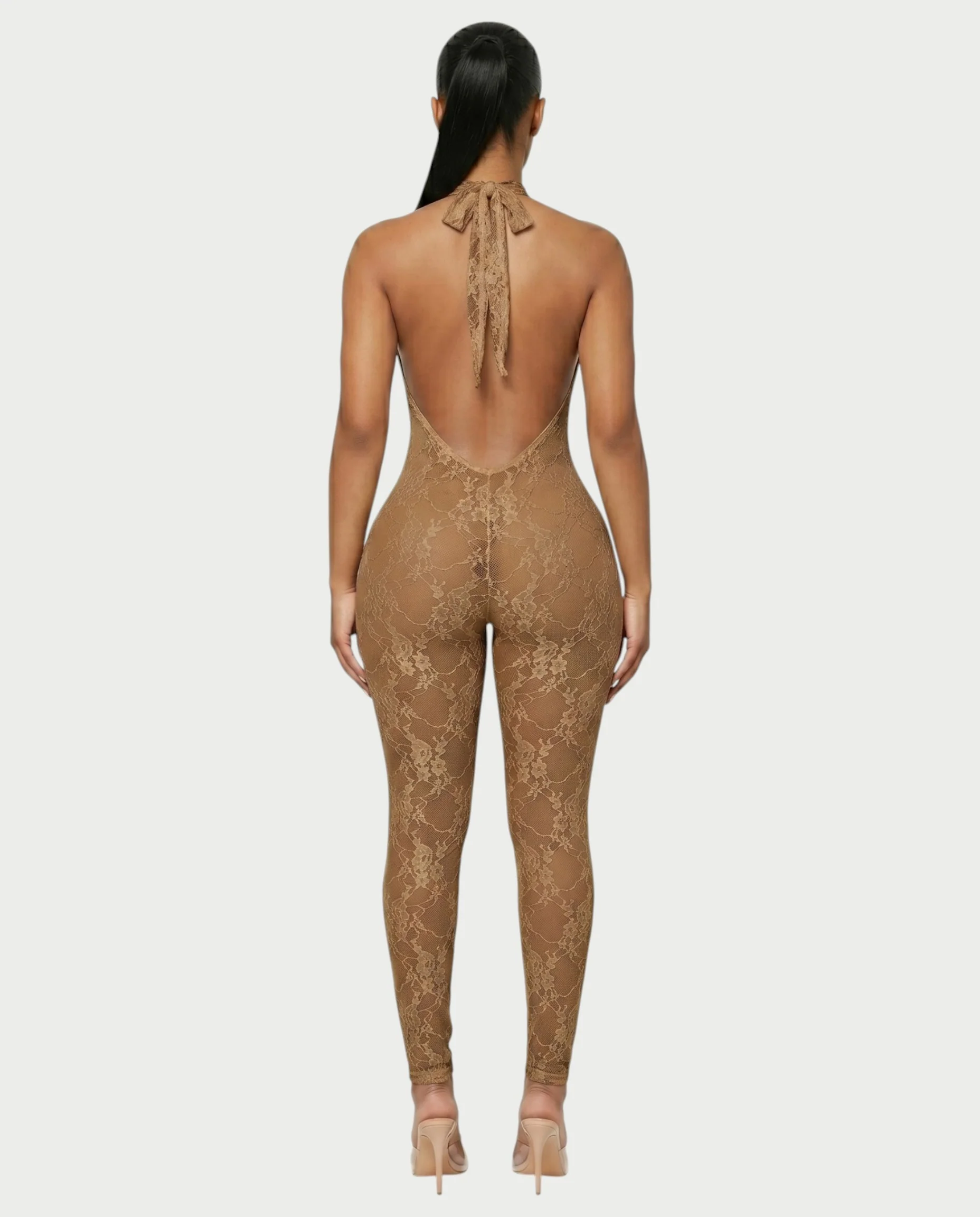 QIRELLA Sheer Lace Backless Bodycon Jumpsuit - Image 17