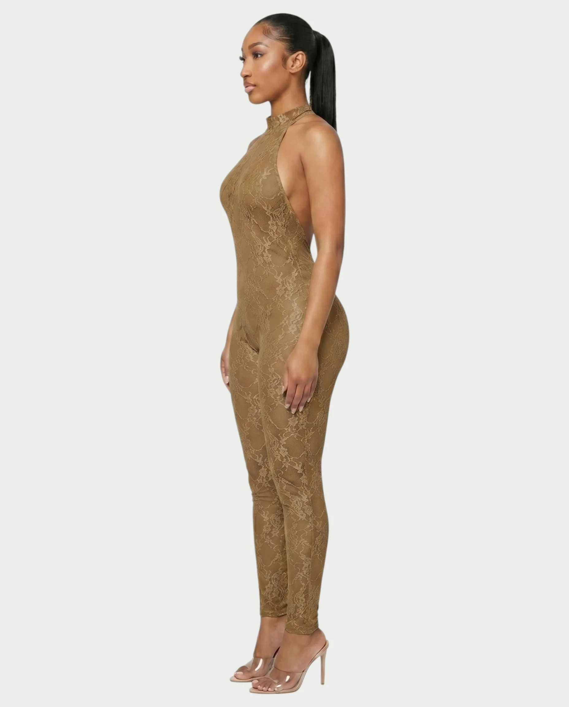 QIRELLA Sheer Lace Backless Bodycon Jumpsuit - Image 18