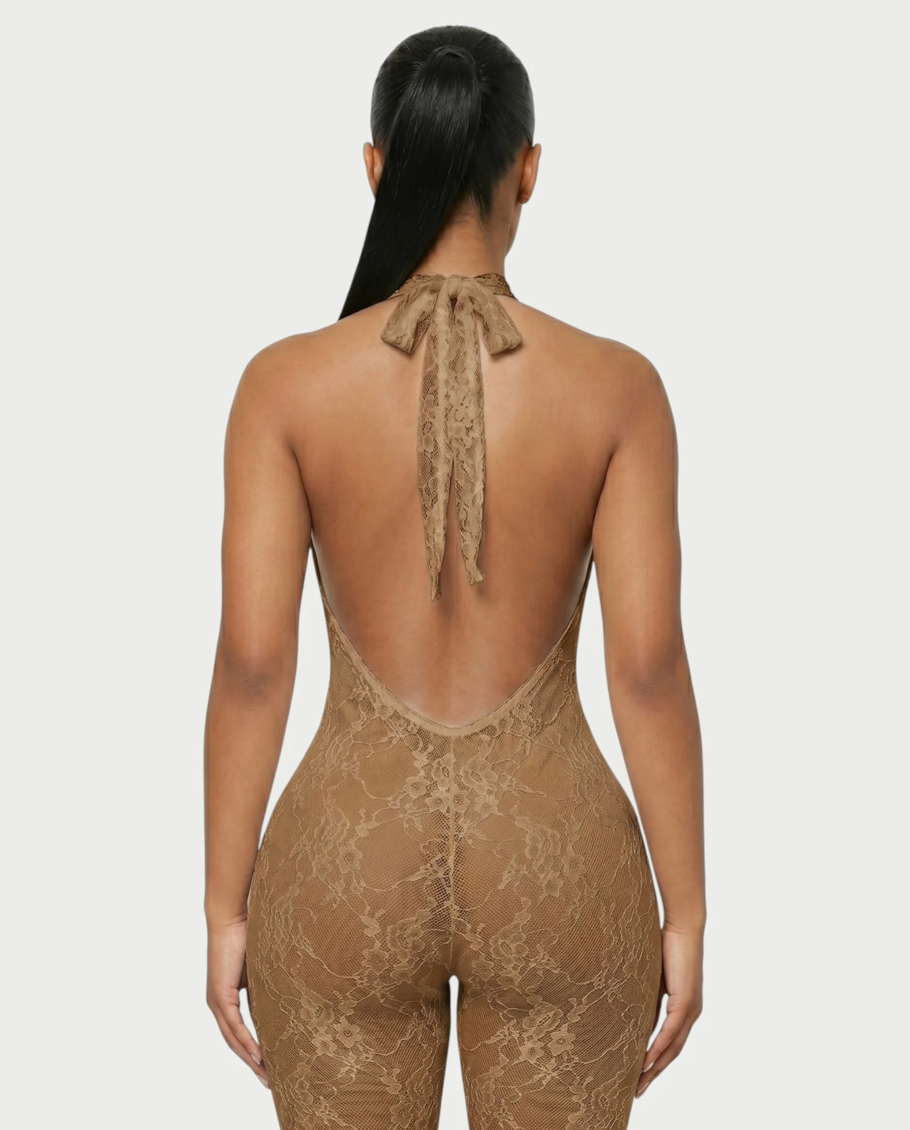 QIRELLA Sheer Lace Backless Bodycon Jumpsuit - Image 20