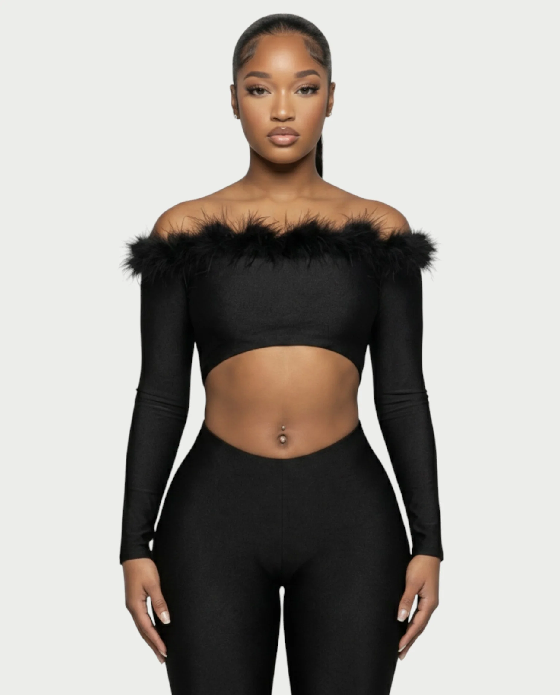 RAELYN Feather Trimmed Jumpsuit - Image 4