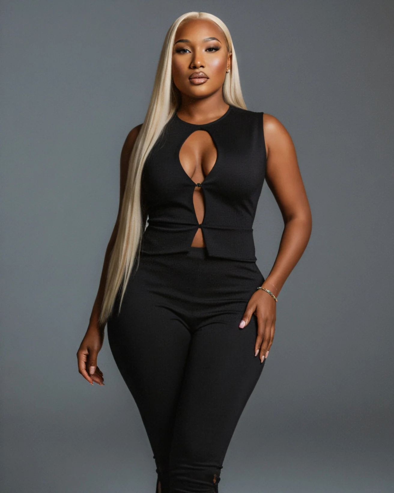 RAFAELA Cutout Keyhole Top & Capri Pant Set - Image 6