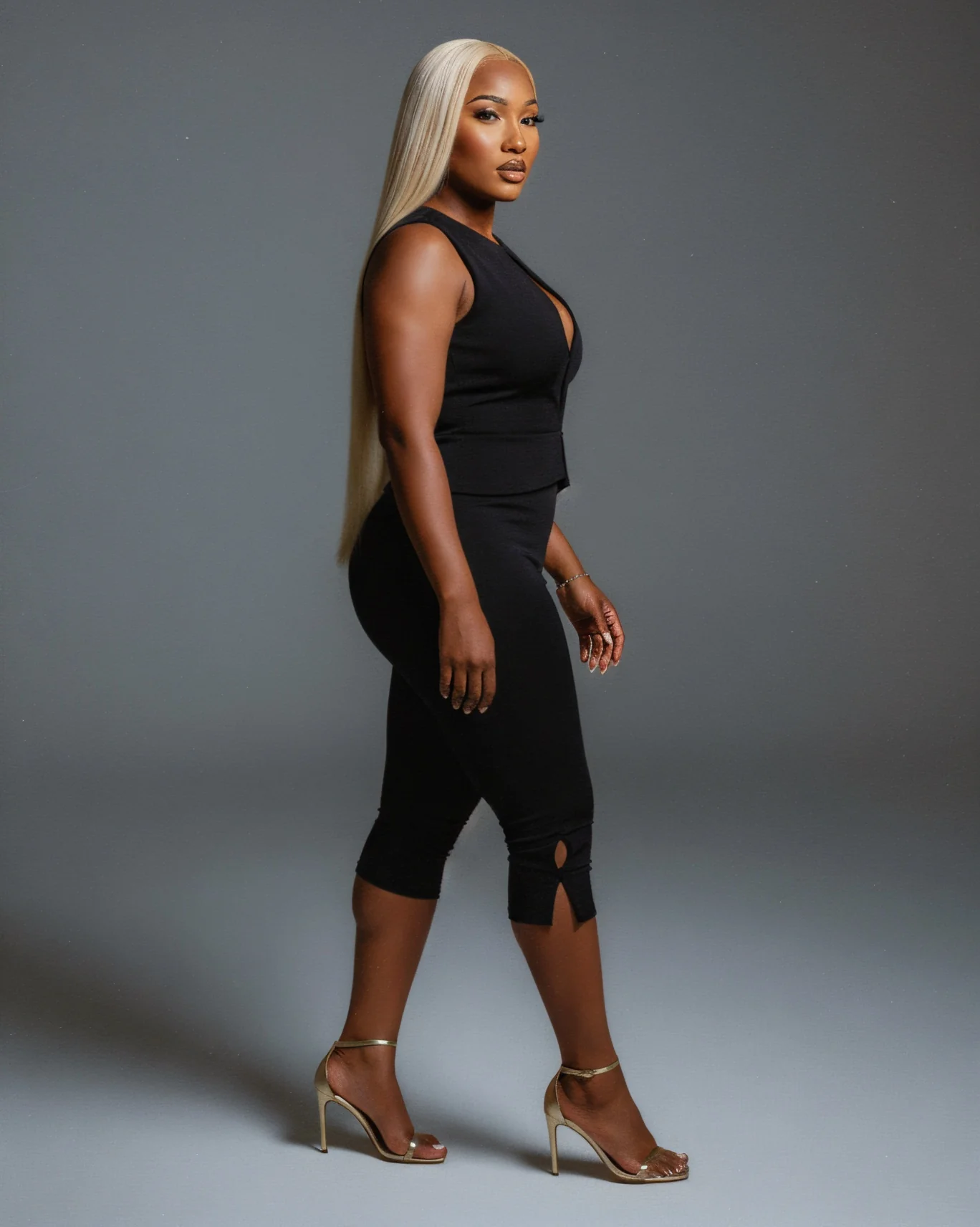 RAFAELA Cutout Keyhole Top & Capri Pant Set - Image 7