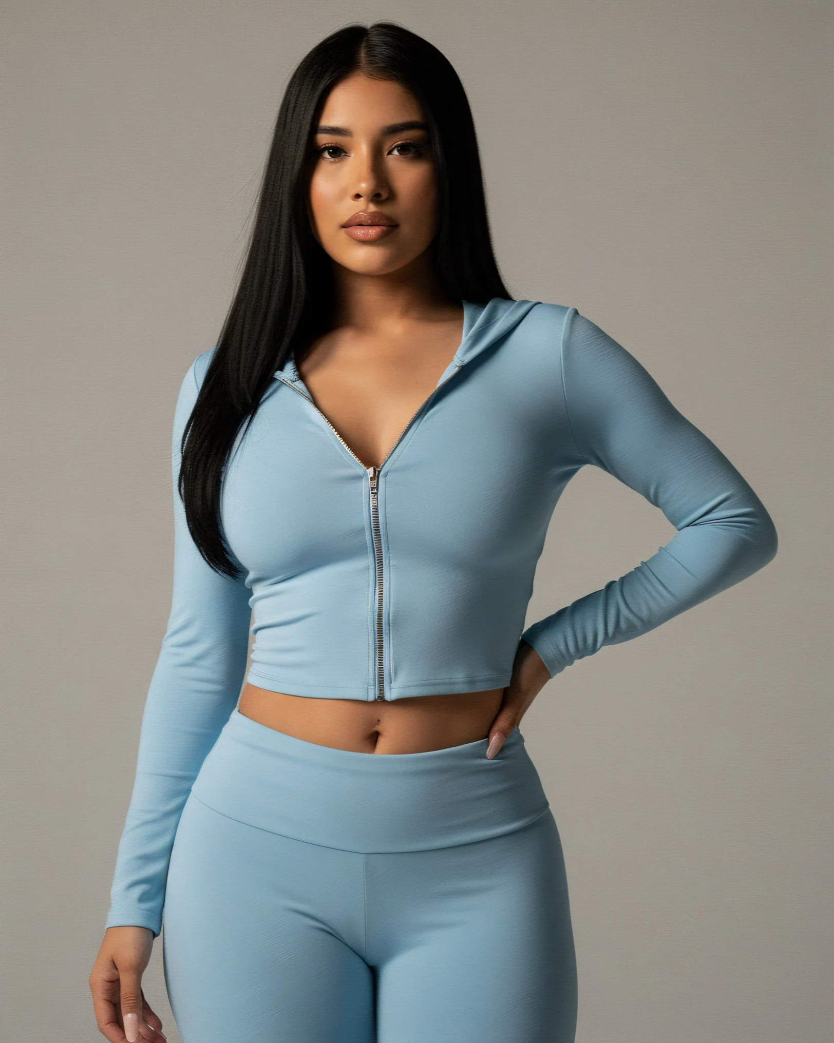 RAINY Zip-Up Hoodie and Flare Pants Set - Image 10