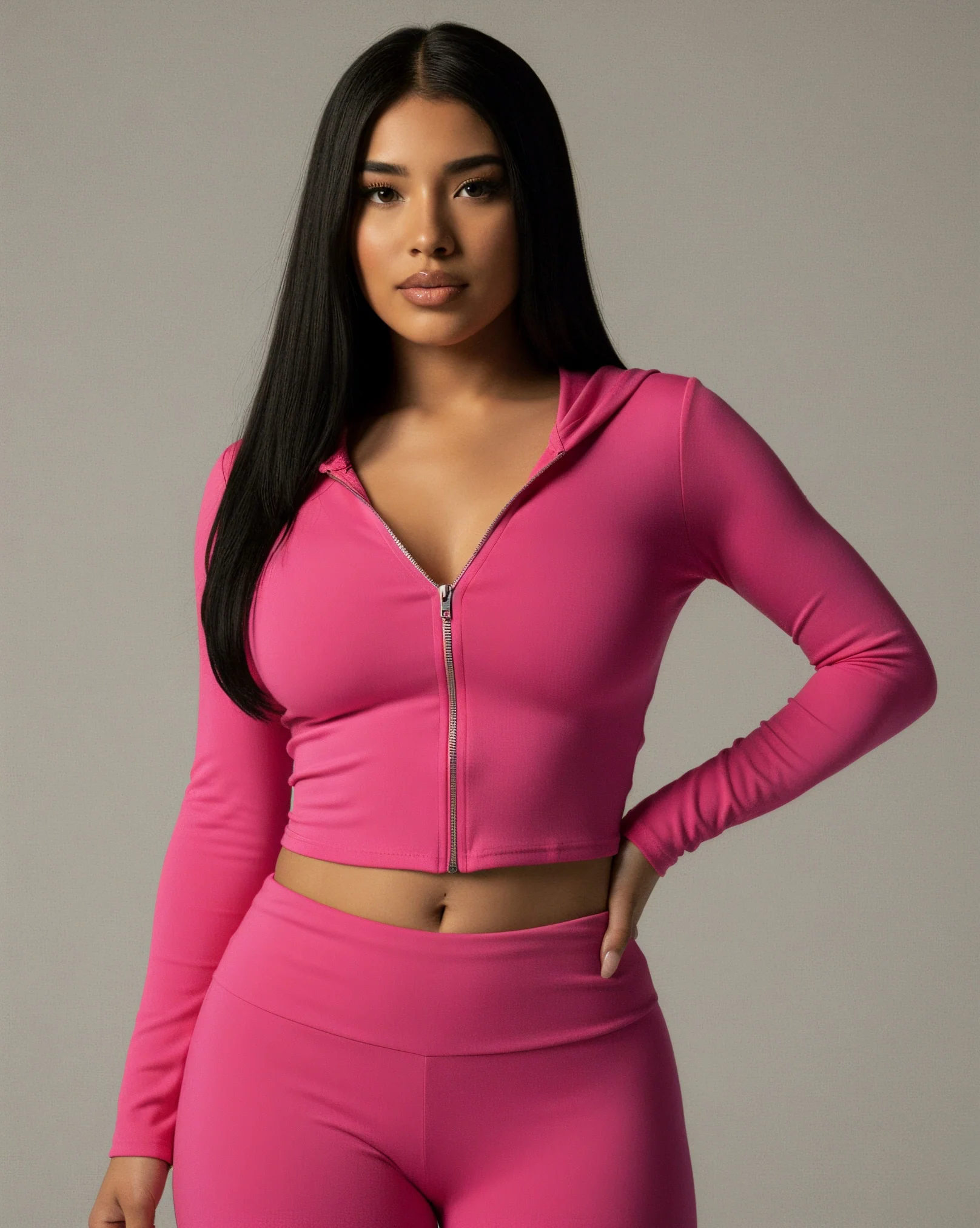 RAINY Zip-Up Hoodie and Flare Pants Set - Image 14