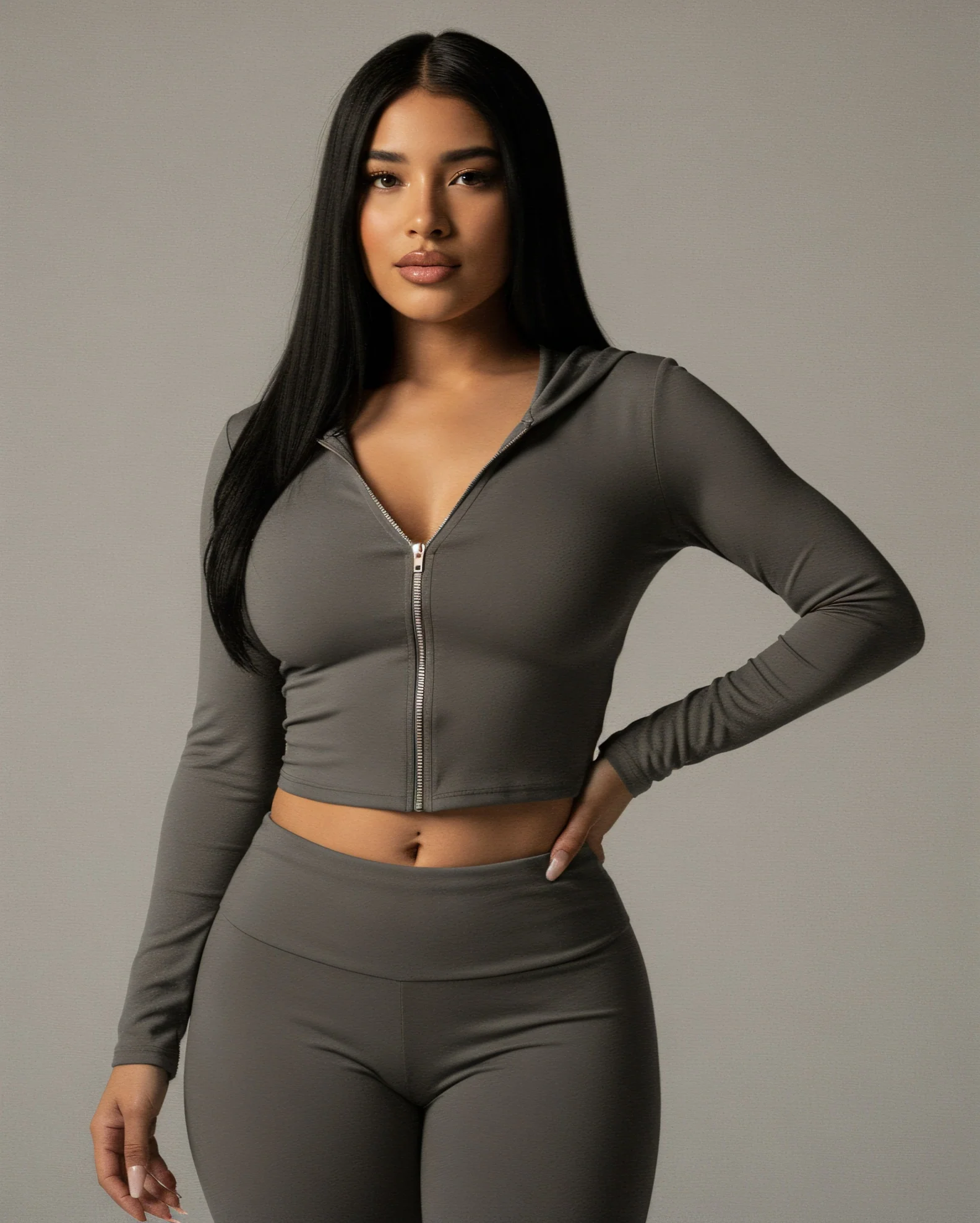 RAINY Zip-Up Hoodie and Flare Pants Set - Image 18