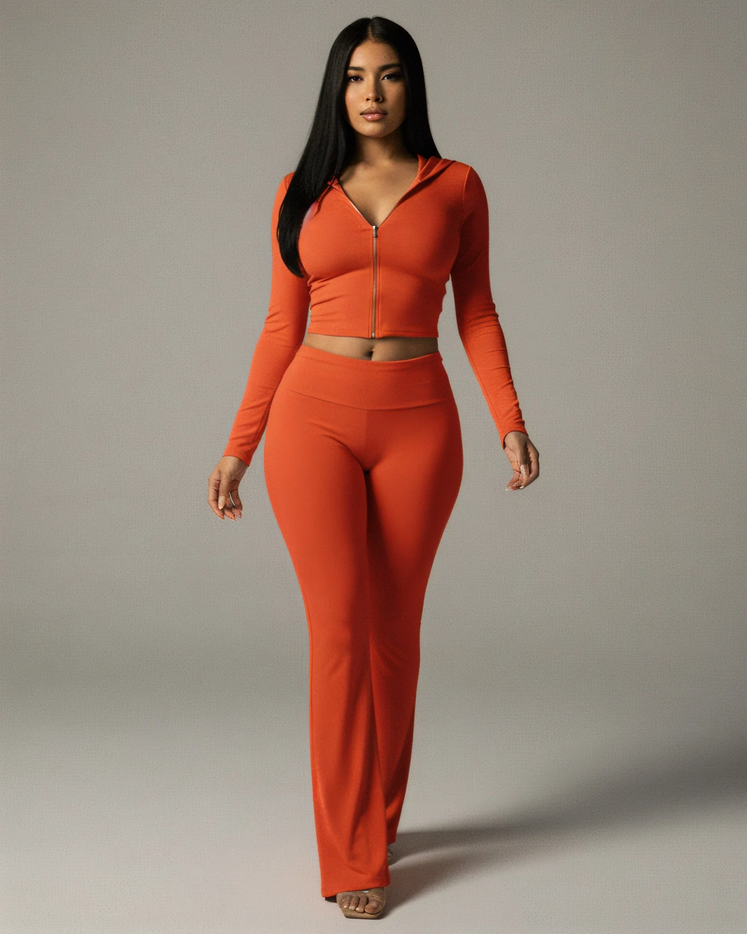 RAINY Zip-Up Hoodie and Flare Pants Set - Image 21