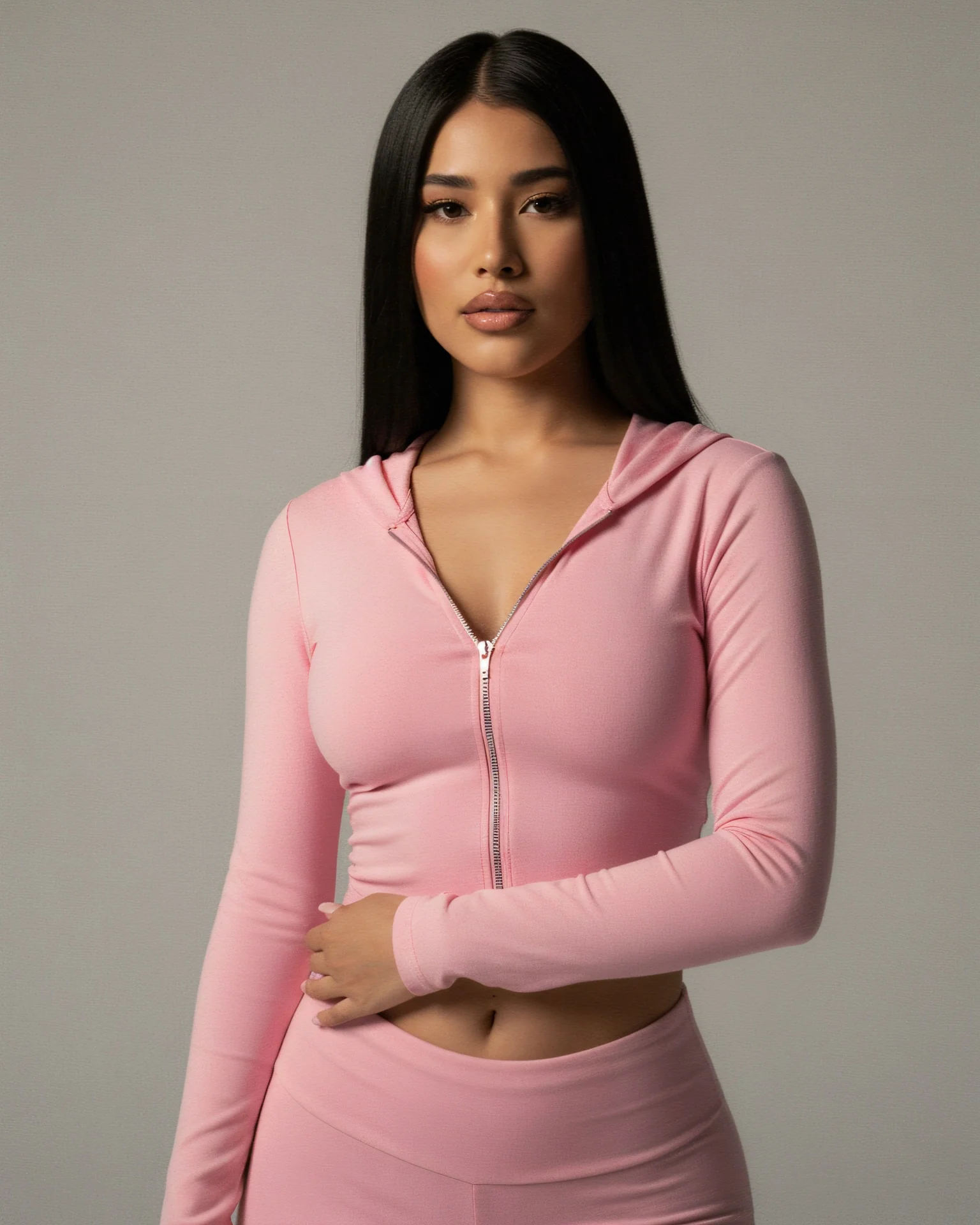 RAINY Zip-Up Hoodie and Flare Pants Set - Image 26