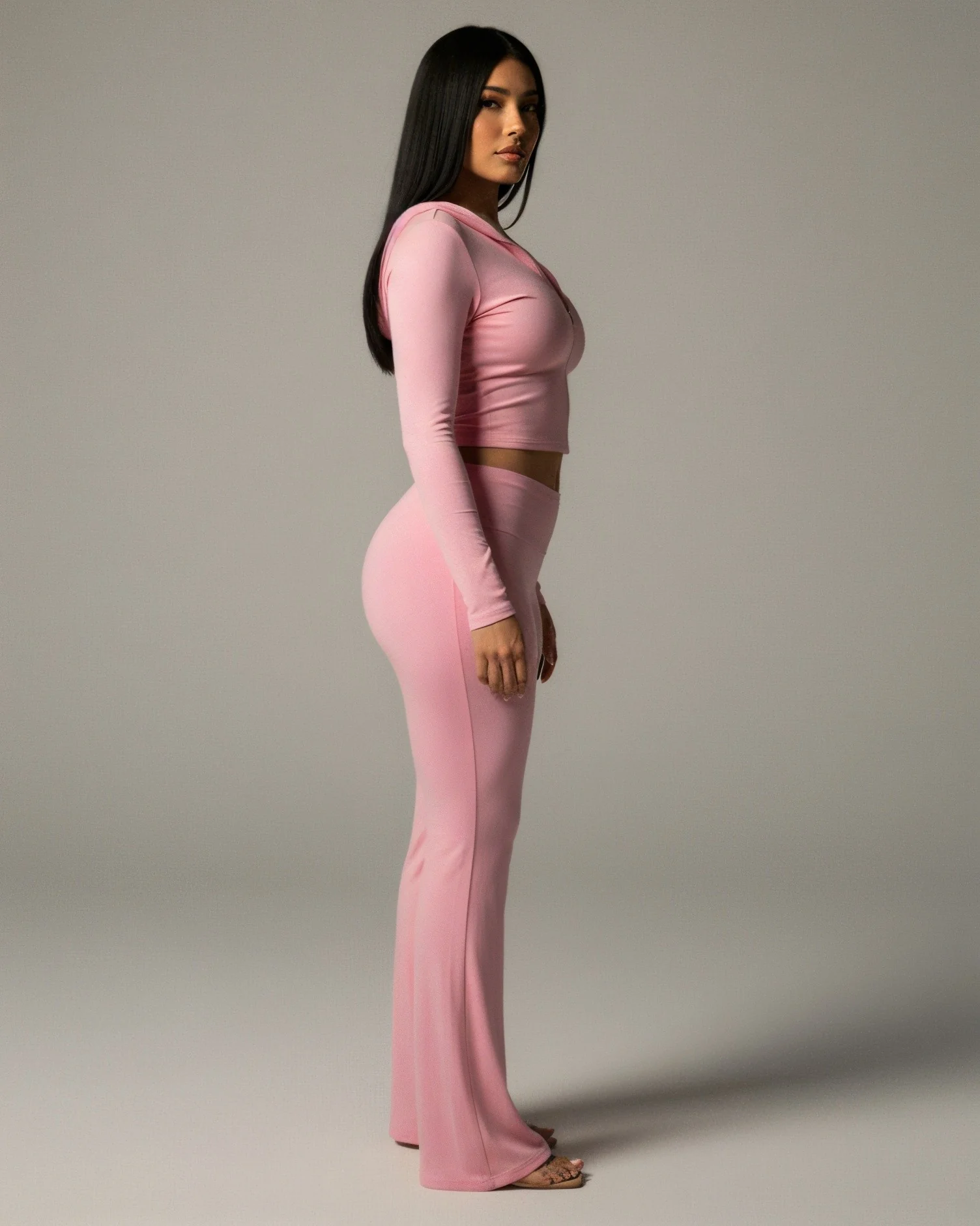 RAINY Zip-Up Hoodie and Flare Pants Set - Image 27